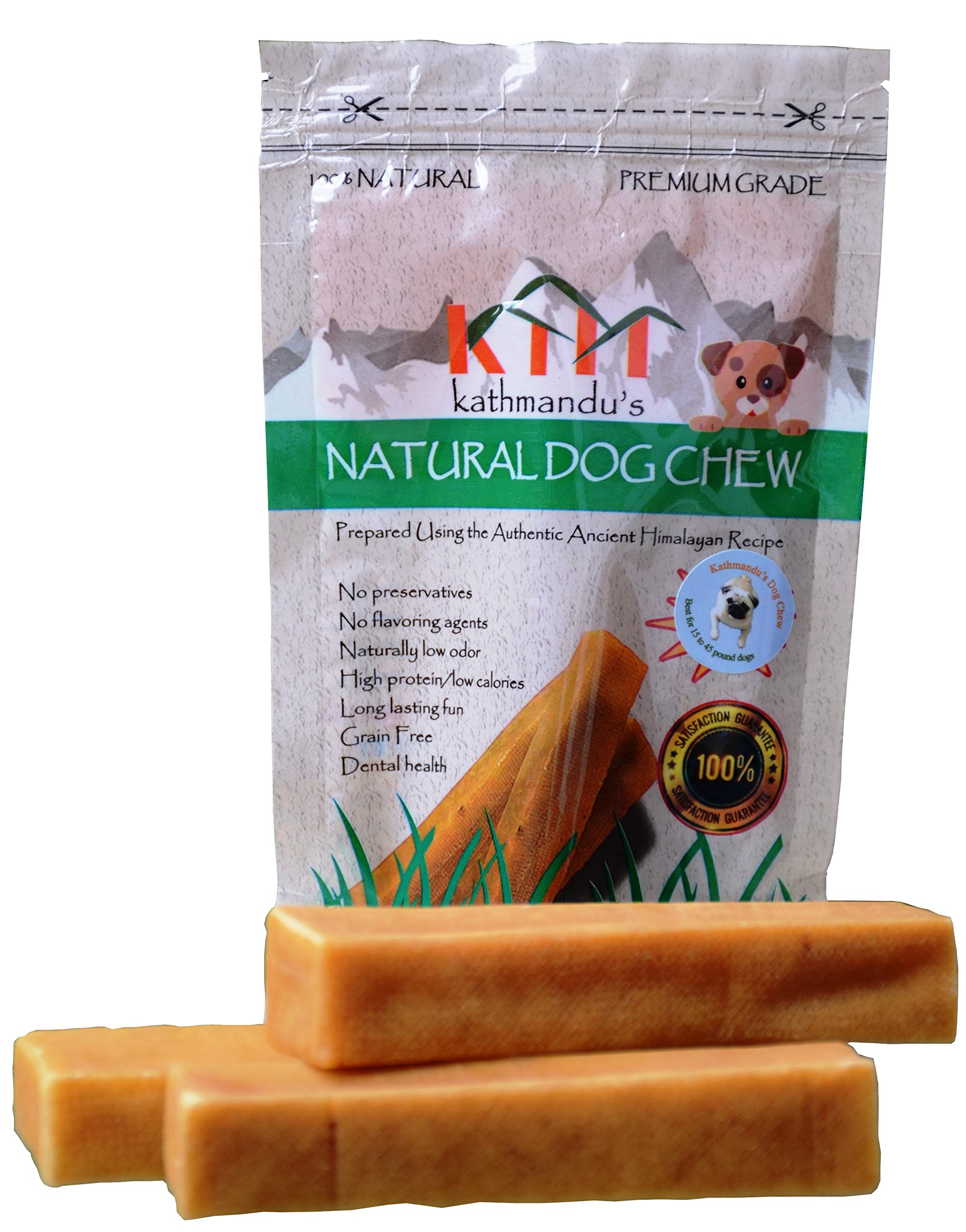 Authentic Himalayan Yak Cheese for Dogs - Medium (Pack of 3) - Sourced from Pristine Himalayan Foothill, Rawhide-Free, NO preser