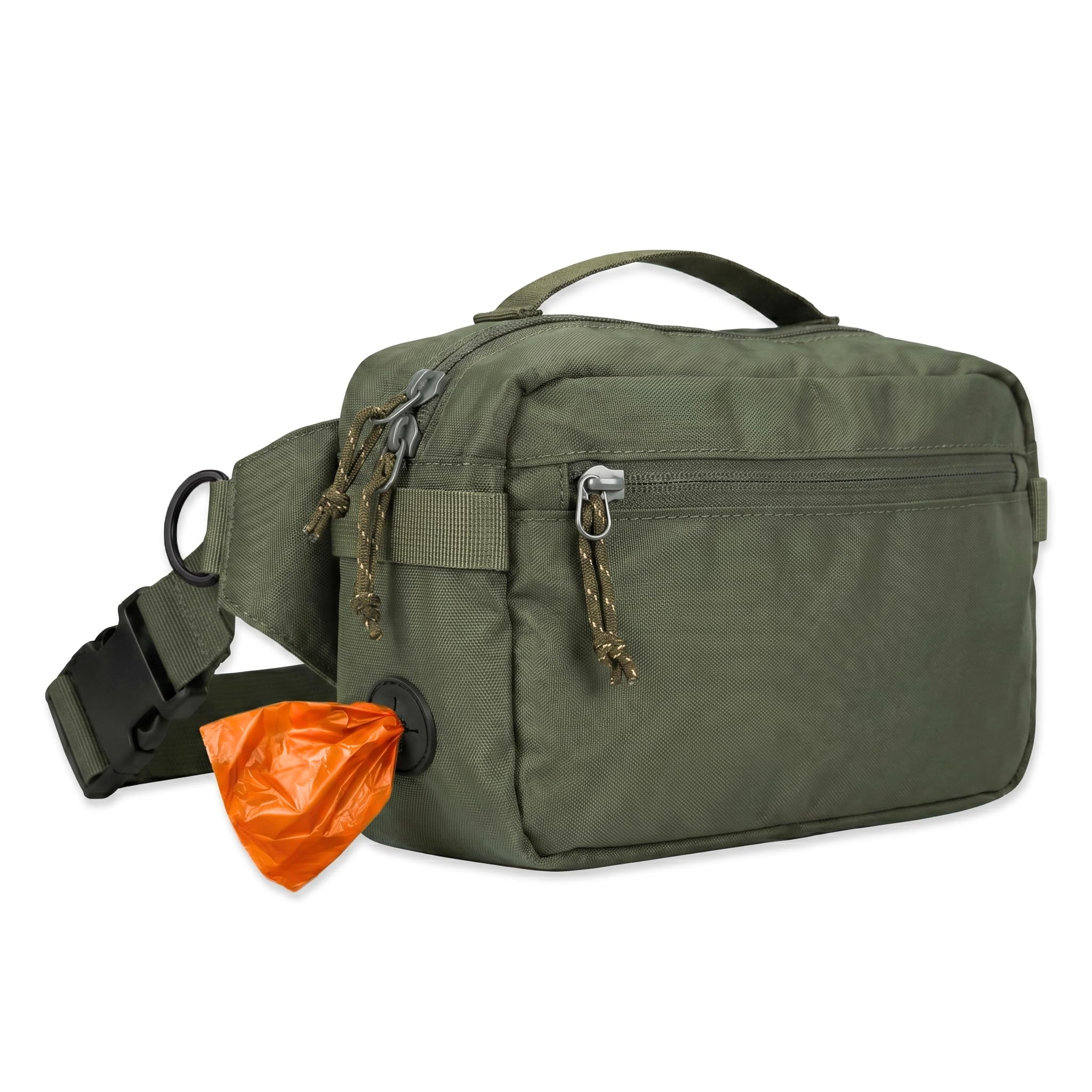 Dog Walking Bag - Hands-Free Crossbody Fanny Pack with PEVA-Lined Treat Pocket, Poop Bag Holder & Leash Hook | Water-Resistant, 