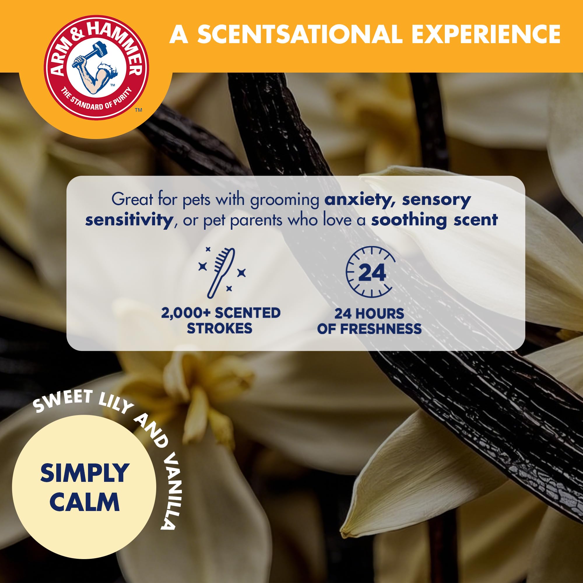 Arm & Hammer Simply Calm    Dog Grooming Slicker Deodorizing Brush with Fragrance Transfer Technology - Scented Self-cleaning fo