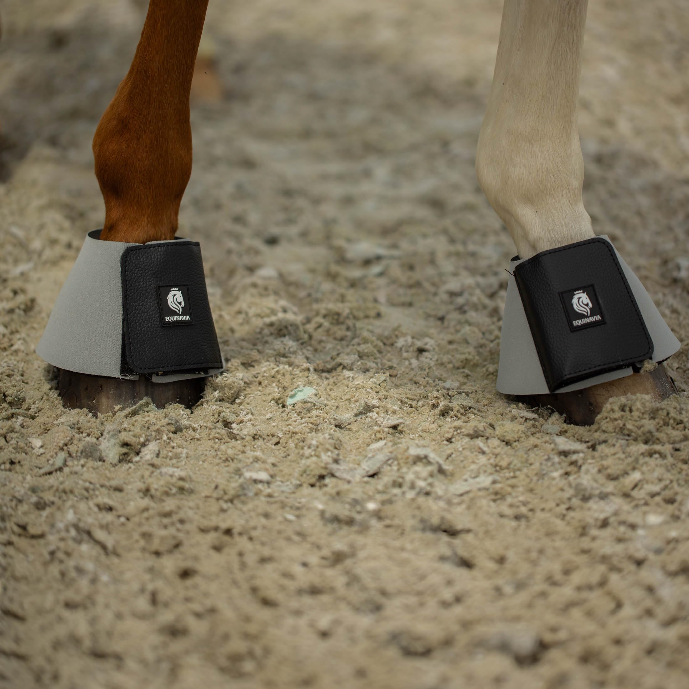 Equinavia Toki Bell Boots For Horses | Neoprene Overreach Boots - Steel Grey - Xl