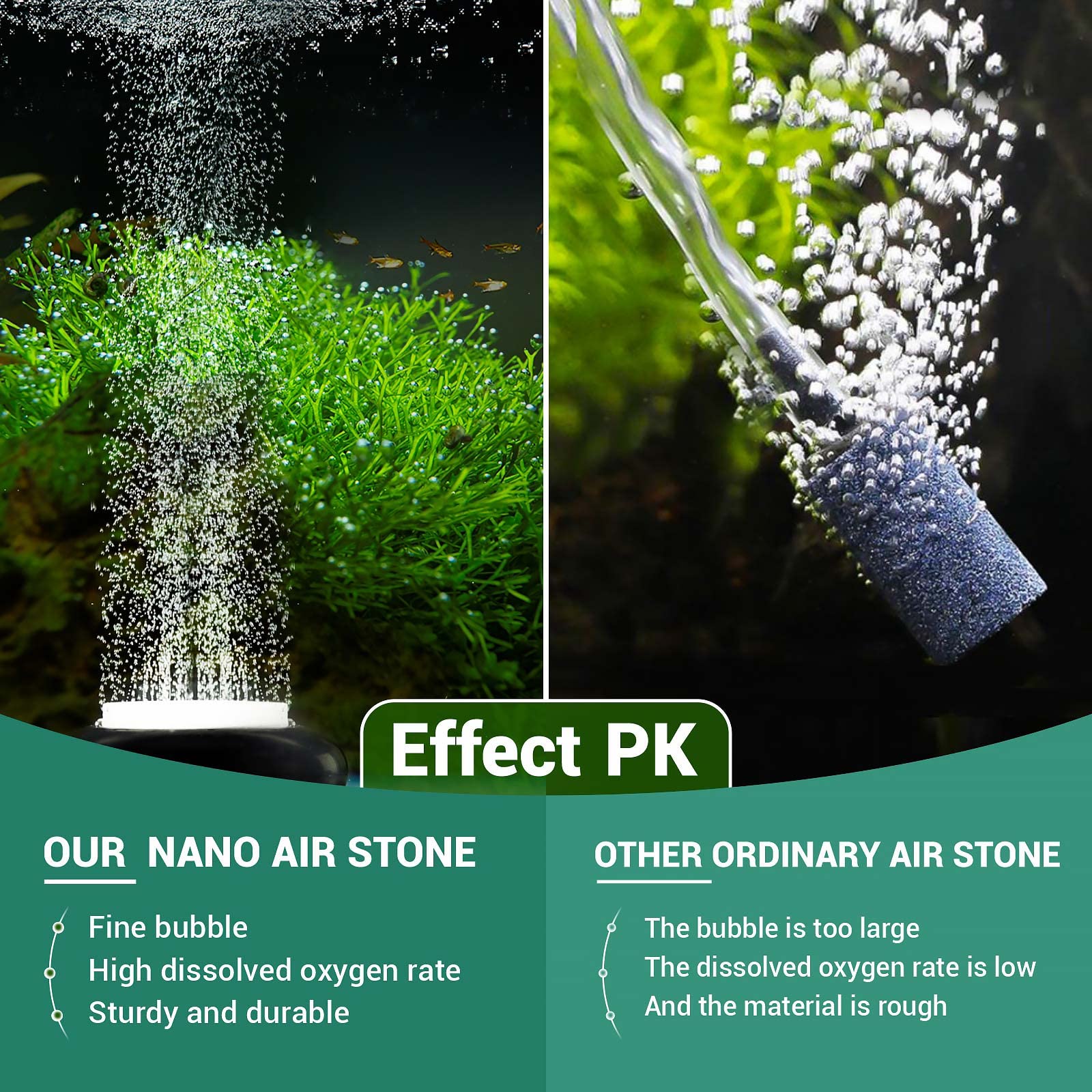 Hygger Mini Aquarium Air Stone,Small Bubble Stone Fish Tank Oxygen Stone Ultra Silent Deep Dissolving Oxygen Diffuser Kit For Aq