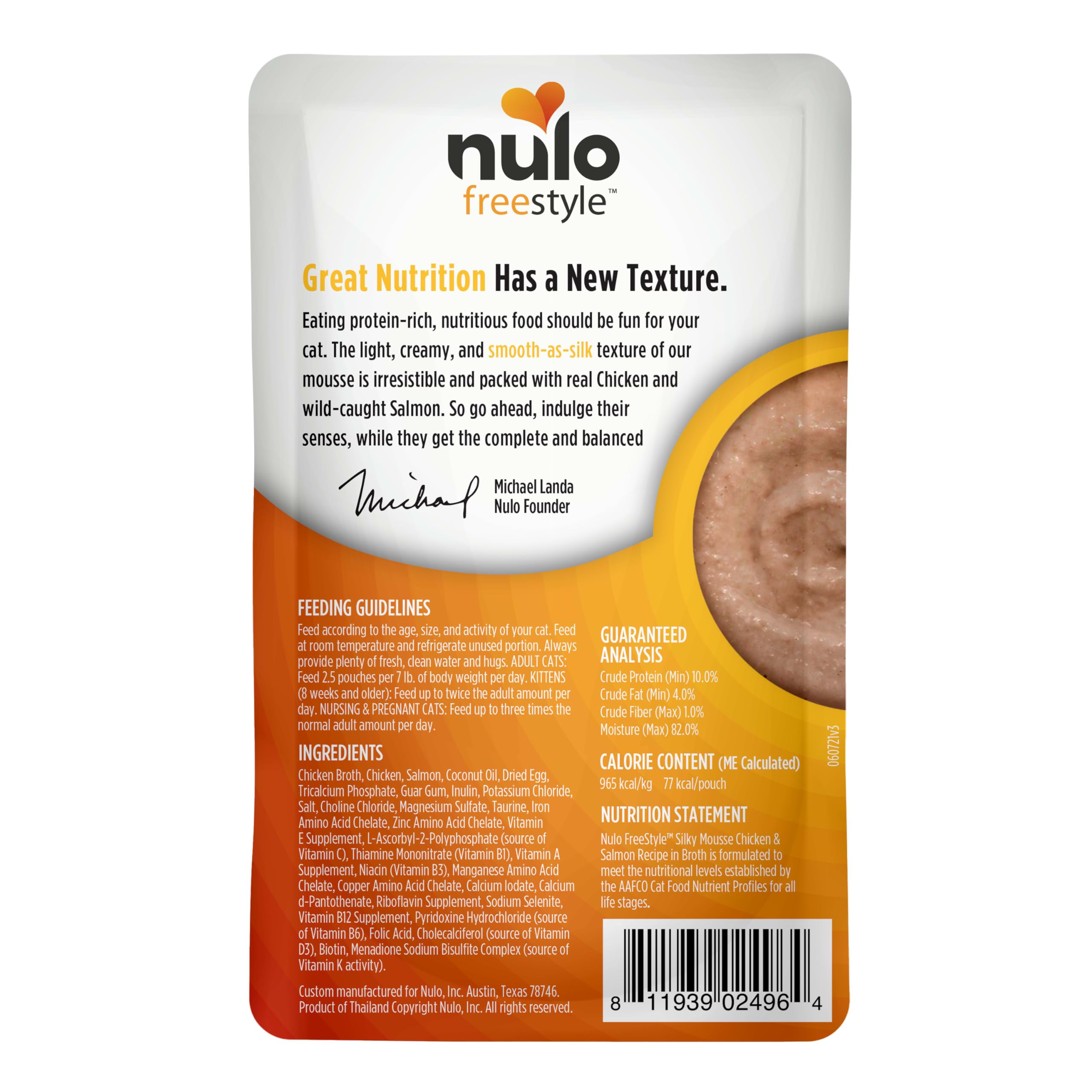 Nulo Freestyle Wet Cat Food Mousse, High Protein, Chicken & Salmon, 2.8 oz (Pack of 24)