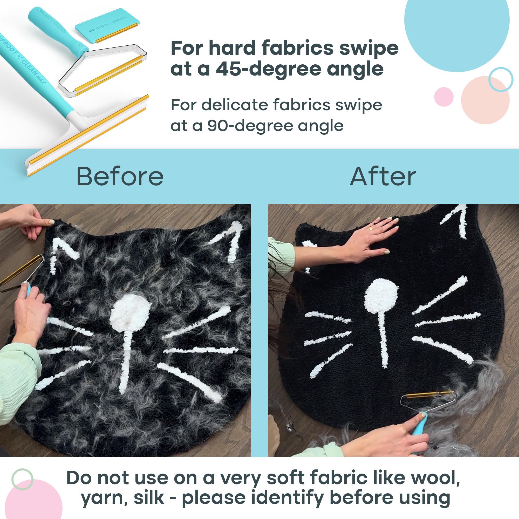 Uproot Clean Fur-Nado Survival Kit - Uproot Cleaner Pro Pet Hair Remover Tool + Mini & Max Variants - Pet Hair Removal Tool And