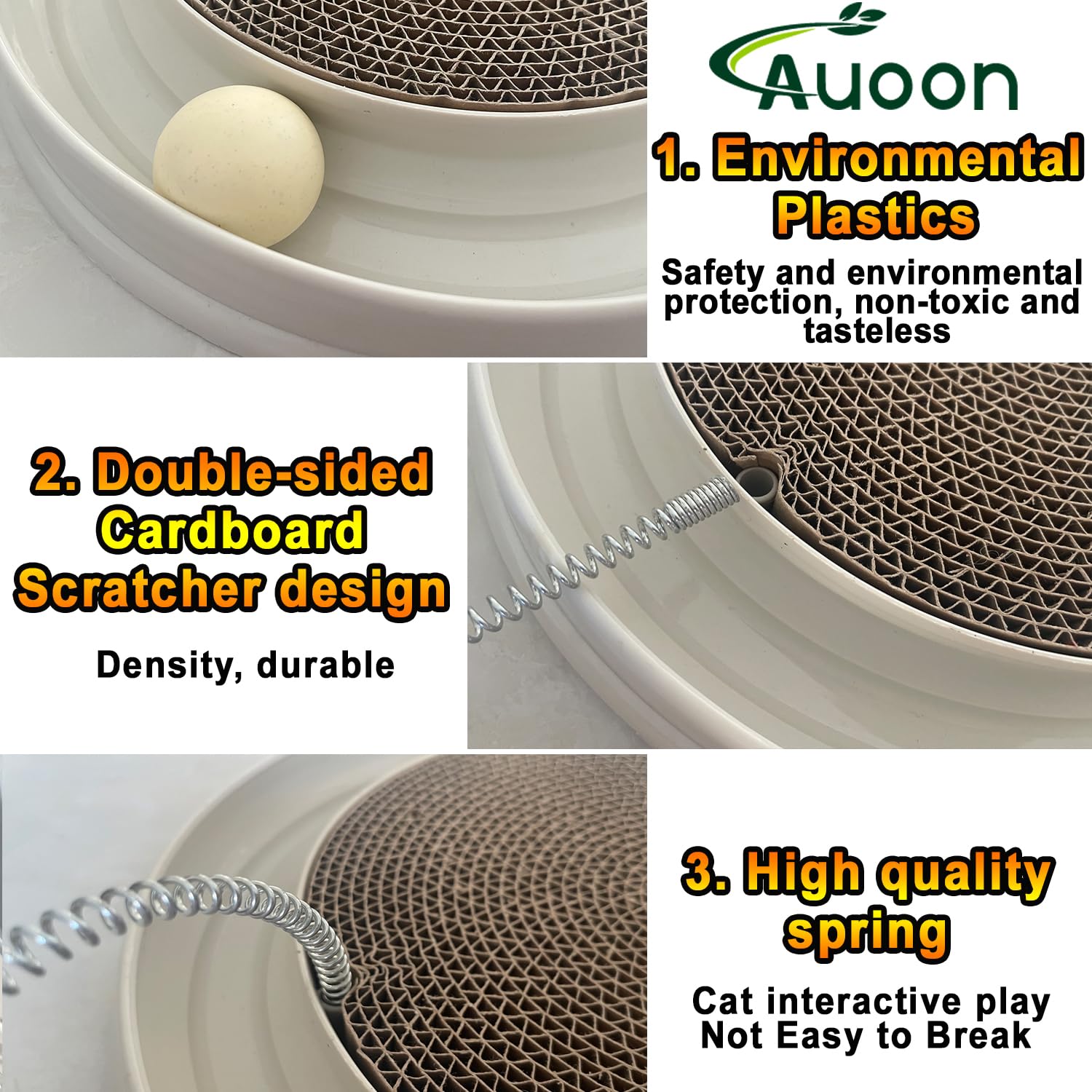 AUOON Cat Scratcher, Scratch Pad, Post Pad Interactive Training Exercise Mouse Toy with Ball (Milk Shake)