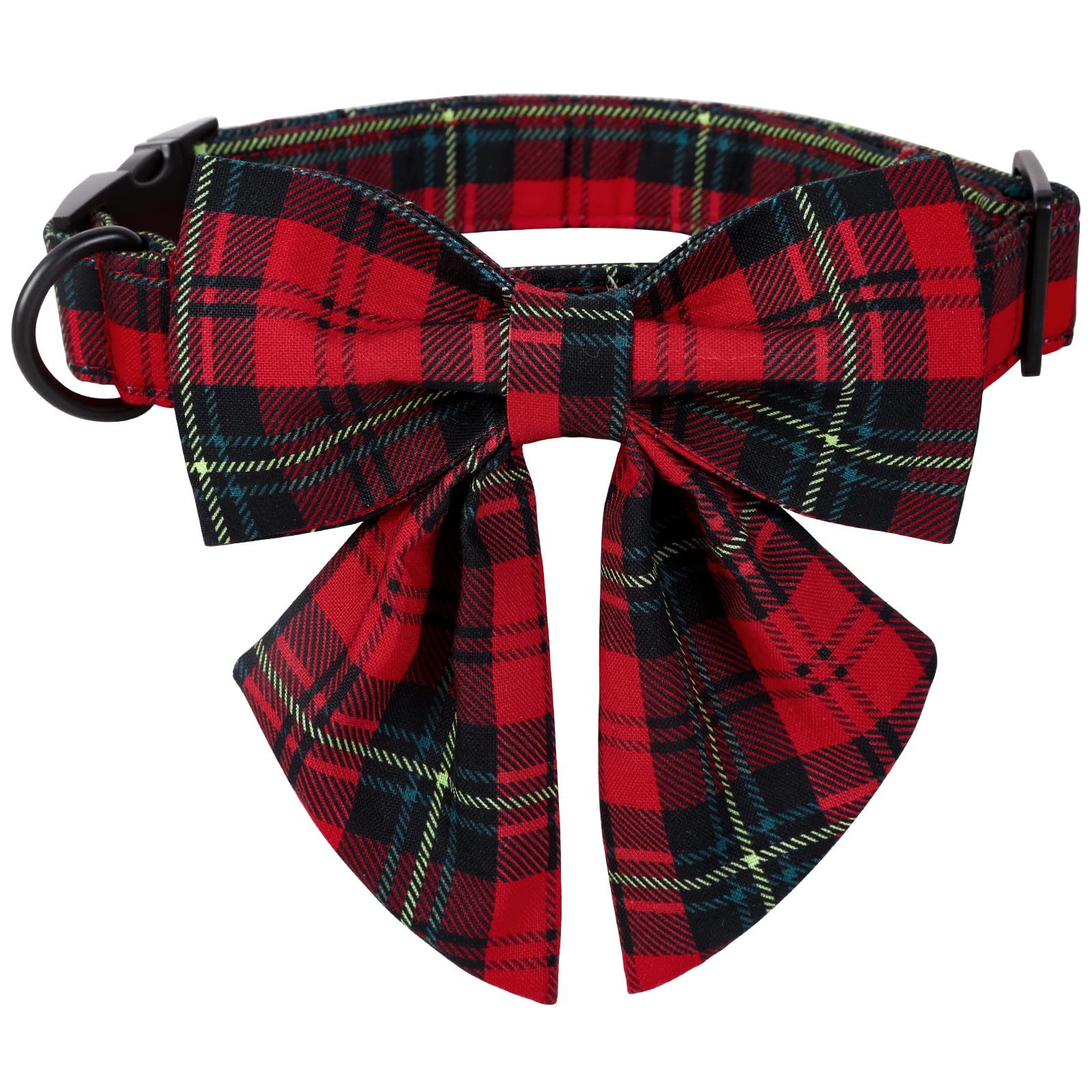 Lionet Paws Christmas Dog Collar With Bowtie, Dog Sailor Bow Collar With Metal Buckle For Dogs, Adjustable Comfortable Dog Collar Girl Gift, Xs, Neck 8-12 In