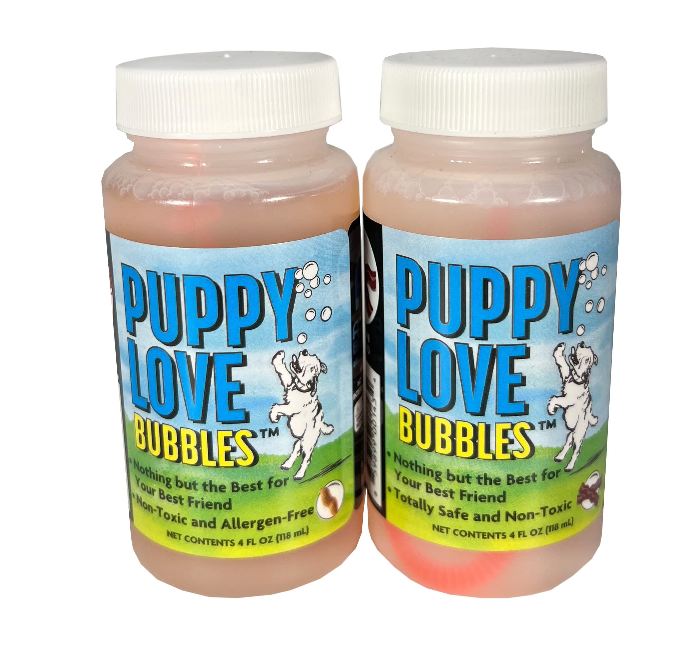Puppy Love Bubbles, Peanut Butter Scented Bubbles 4oz. Bottle2 Pack in Peanut Butter Flavor for Dogs