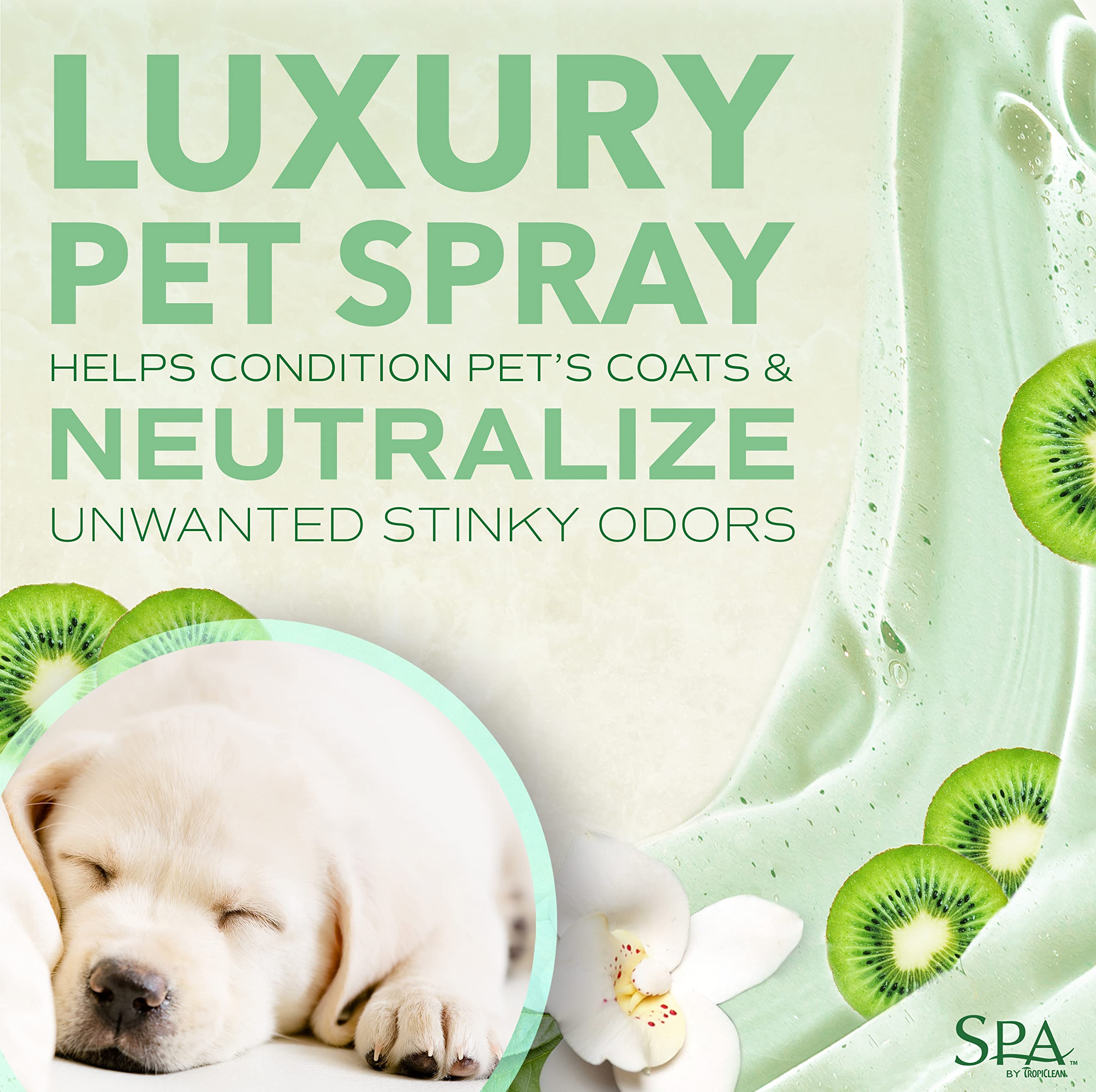 Tropiclean Spa Comfort Dog Cologne Spray Long Lasting | Kiwi Scented Dog Deodorizing Spray | Naturally Derived Salon Grade Ingre