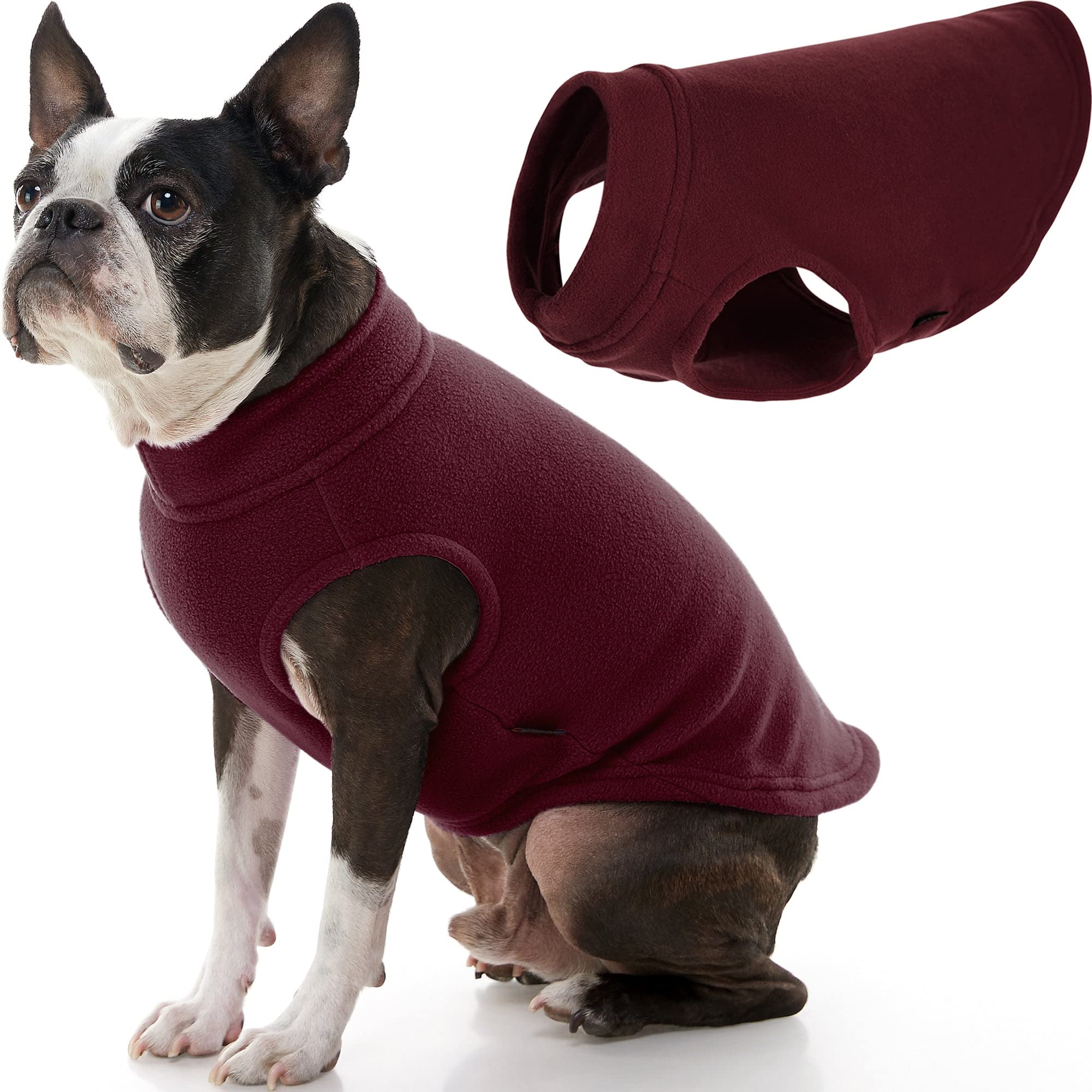 Gooby Stretch Fleece Vest Dog Sweater - Burgundy, X-Large - Warm Pullover Fleece Dog Jacket - Winter Dog Clothes For Small Dogs Boy Or Girl - Dog Sweaters For Small Dogs To Dog Sweaters For Large Dogs
