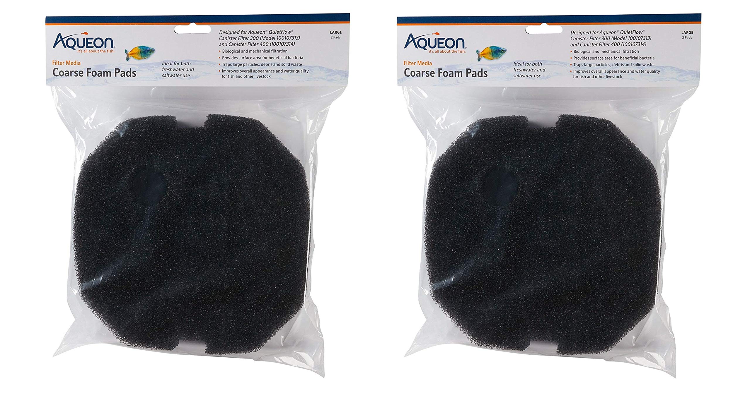 Aqueon 4 Pack Of Quietflow Coarse Foam Pads, Mediumlarge