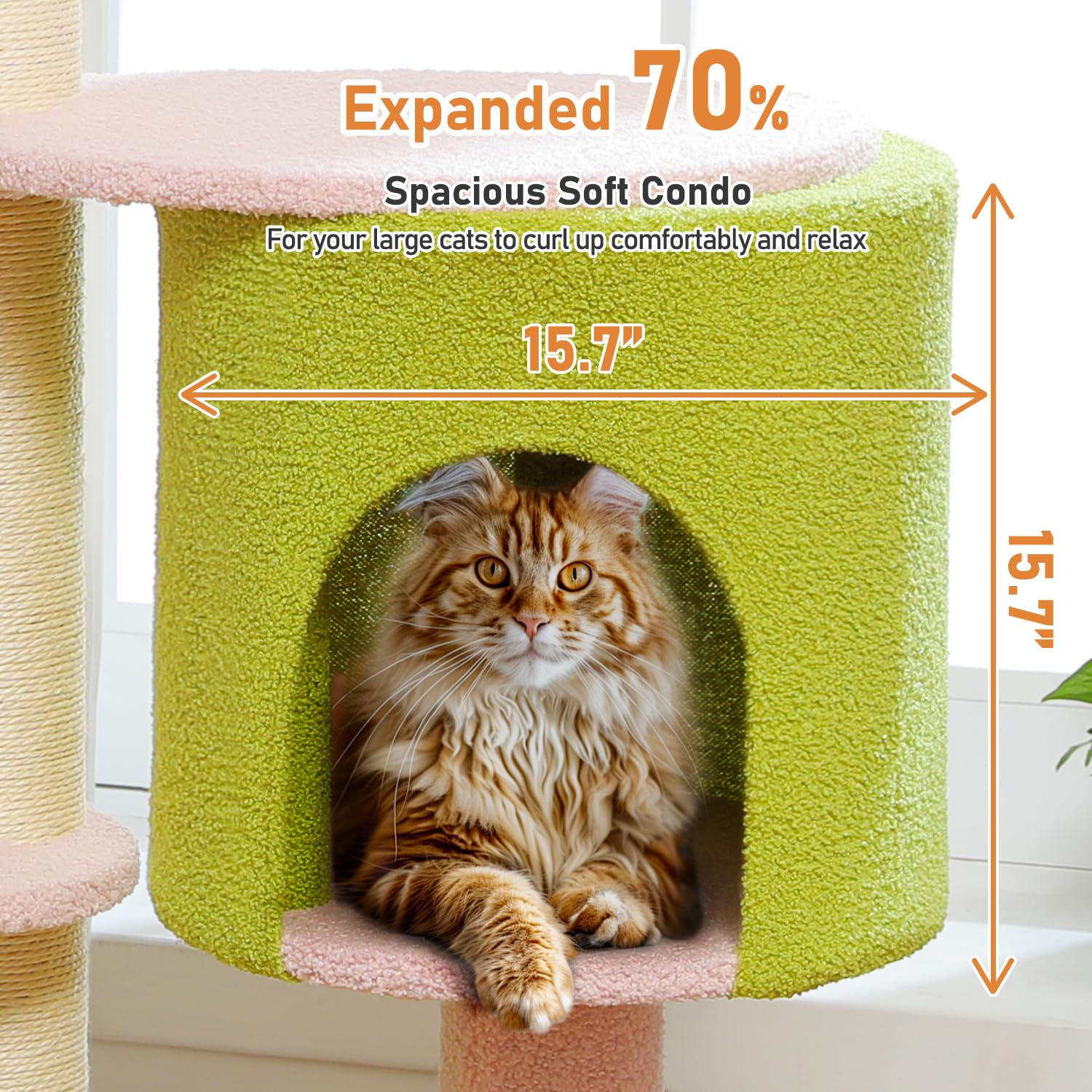 Muttros 50'' Pink Flower Cat Tree For Large Heavy Cats, Maine Coon Cat Tower With Extra Thick Scratching Posts (F4.3In), Spaciou