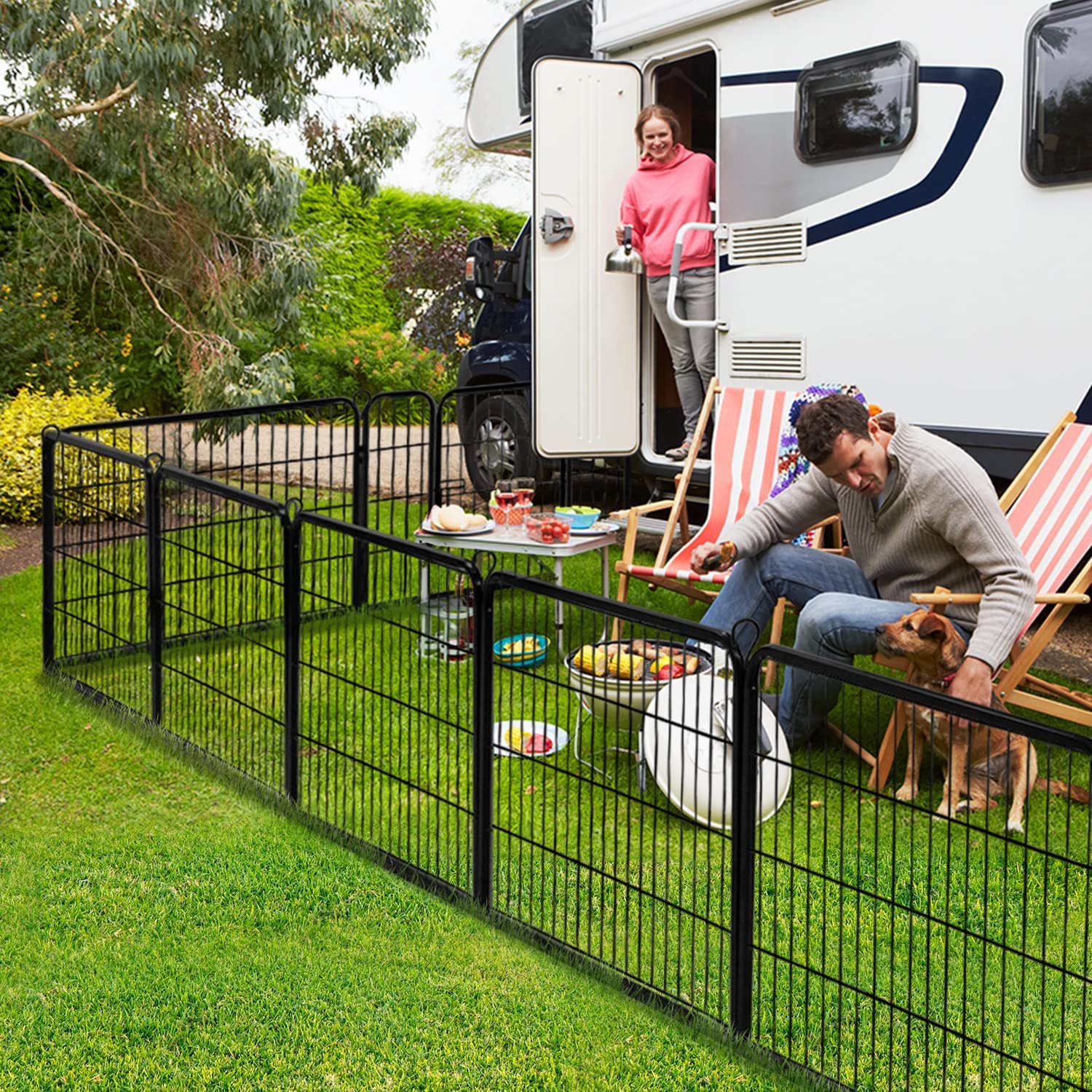 Zeny Dog Fences For The Yard, Camping, Dog Pens Outdoor, Dog Pen Indoor, 8 Panels Dog Playpen For Small/Medium/ Dogs, 40 Inch Height Pet Exercise Pen For Rabbit /Puppy/Small Animals