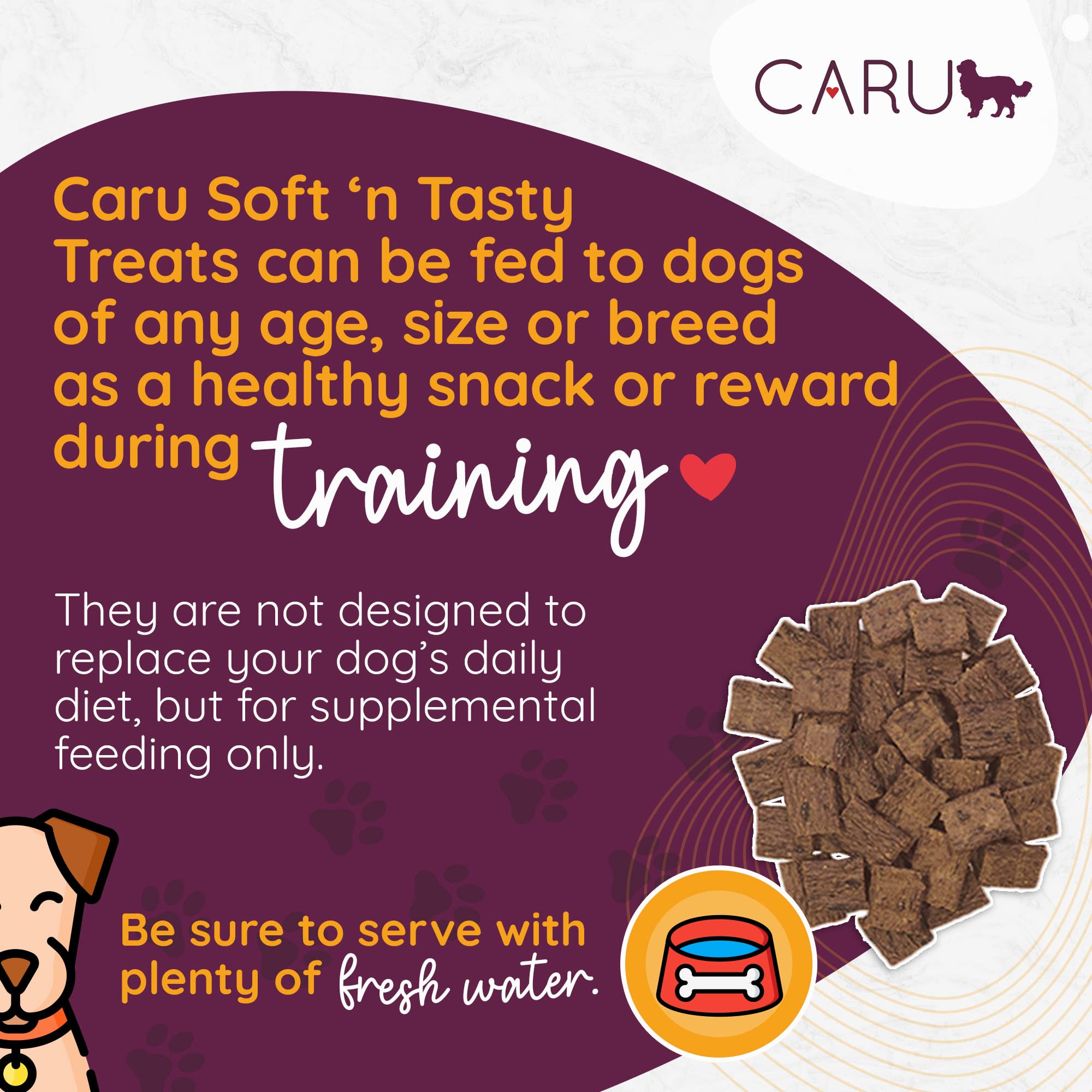 CARU - Soft n Tasty Baked Bites - Alligator Bites Dog Treats - Flavorful Training Treats - 3.75 oz