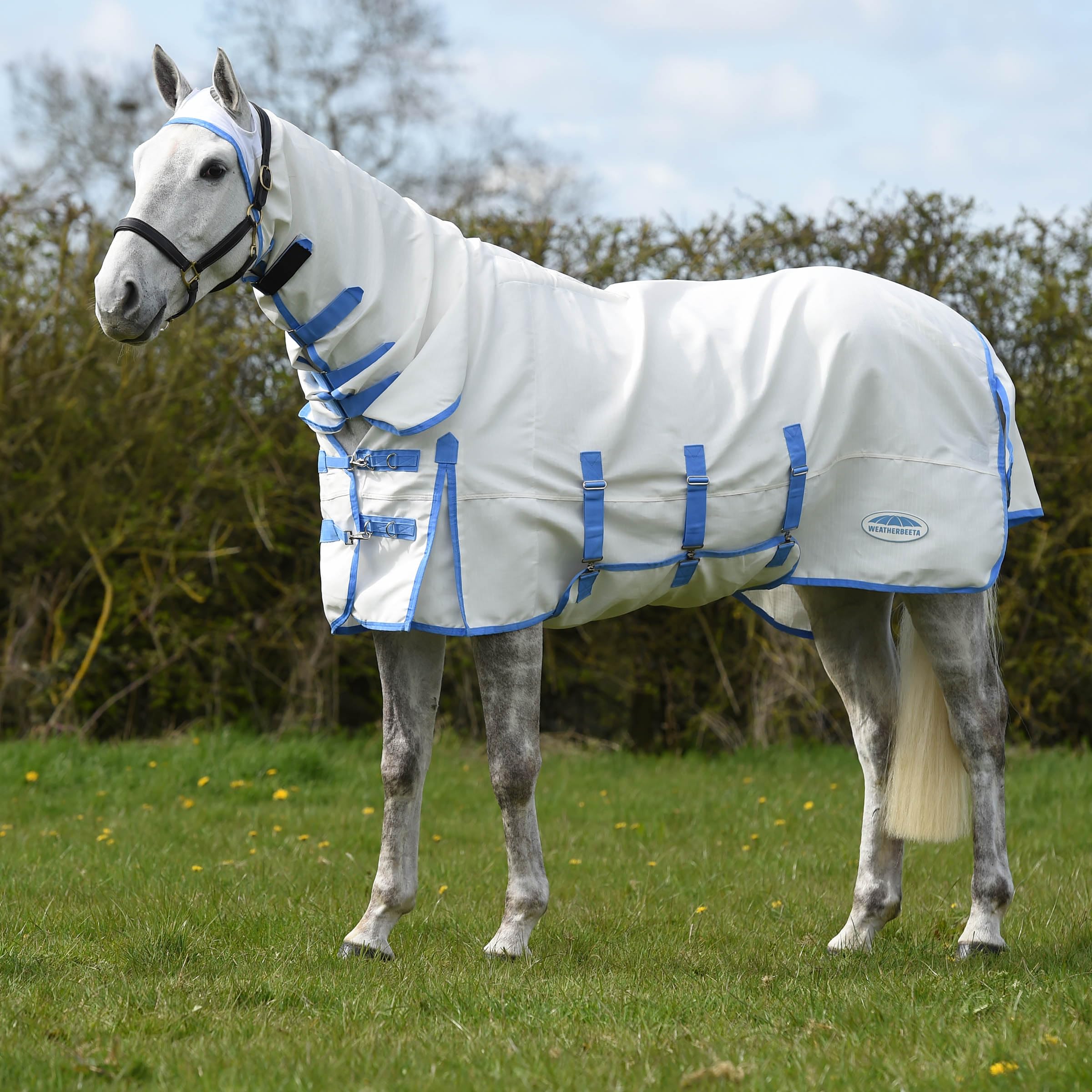 Weatherbeeta Sweet Itch Shield Combo Neck, White/Blue, 84'