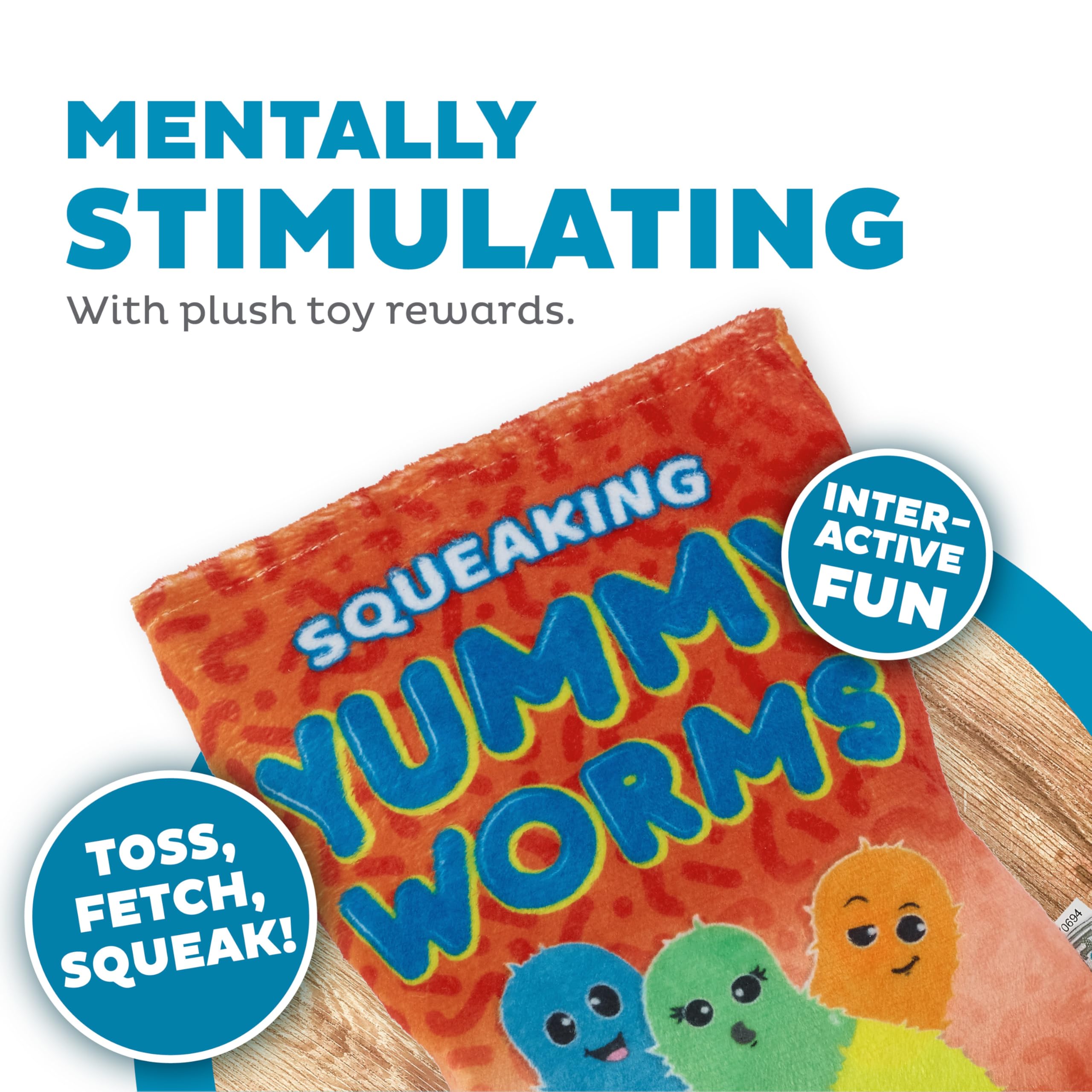Outward Hound Yummy Worms Puzzle Squeaky Dog Toy - Medium, Polyester, Model 70694