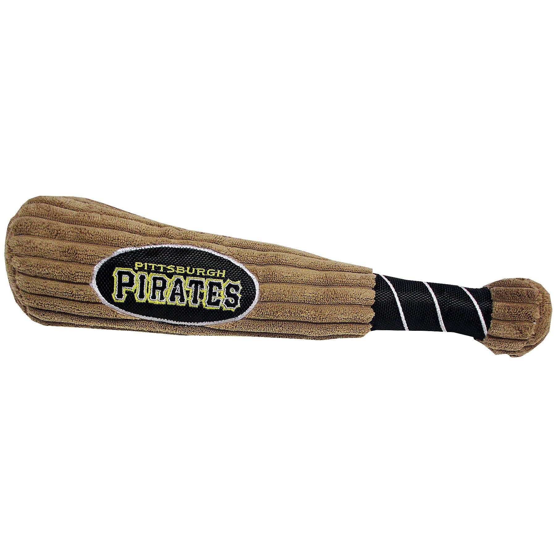 MLB Pittsburgh Pirates Baseball Bat Toy for DOGS & CATS. Soft Corduroy Plush Dog Toy with Inner SQUEAKER, MLB Chew Toys for Dogs