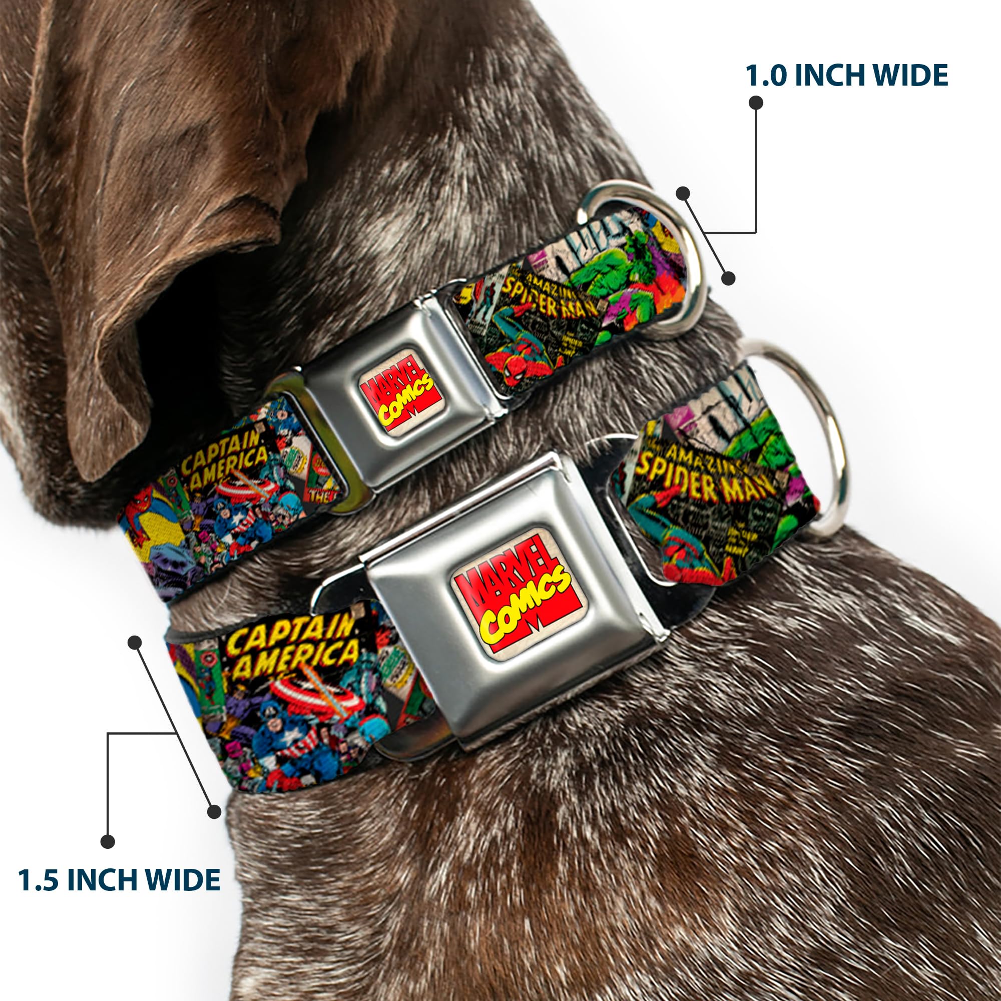 Buckle-Down Dc-Wav002-L Ava Marvel Comics Dog Collar