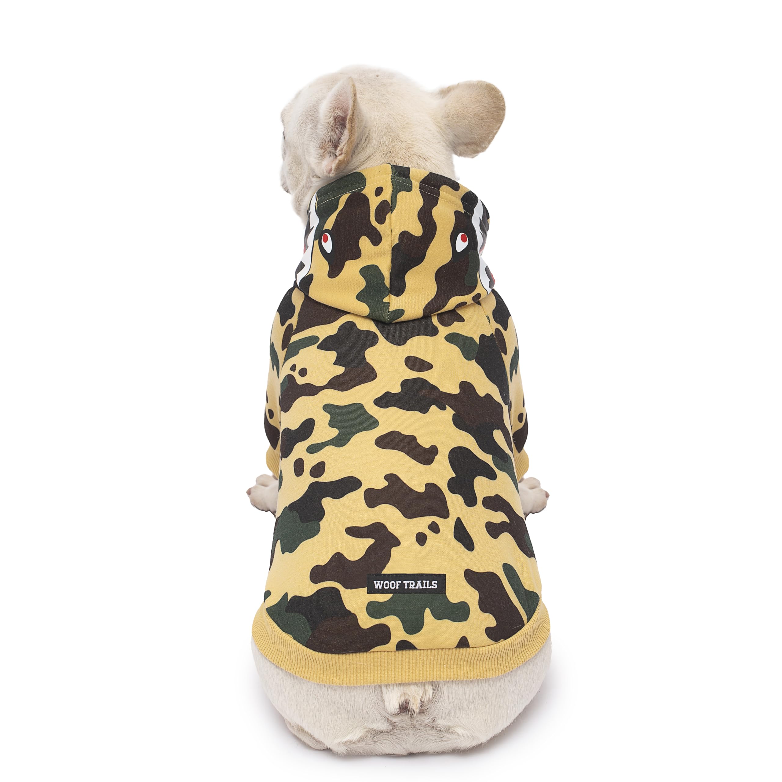 Camo Dog Hoodie Dog Clothes Extra Warm Fleece Lining Stretchy Fit for Small Medium Large Dogs ((Yellow, XXX-Large)