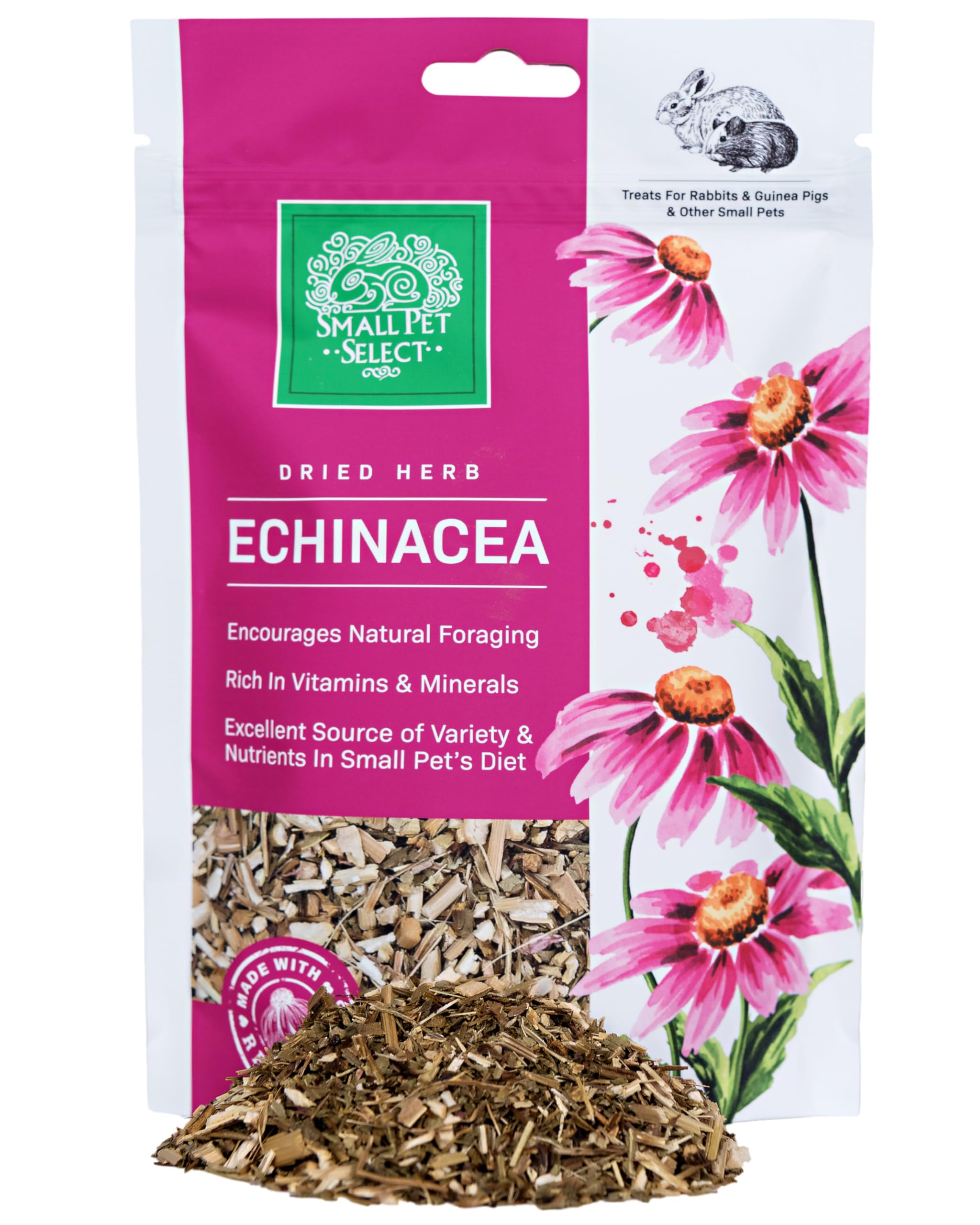 Small Pet Select - Echinacea, a Natural Herbal Treat for Adult Rabbits and Guinea Pigs, 2oz
