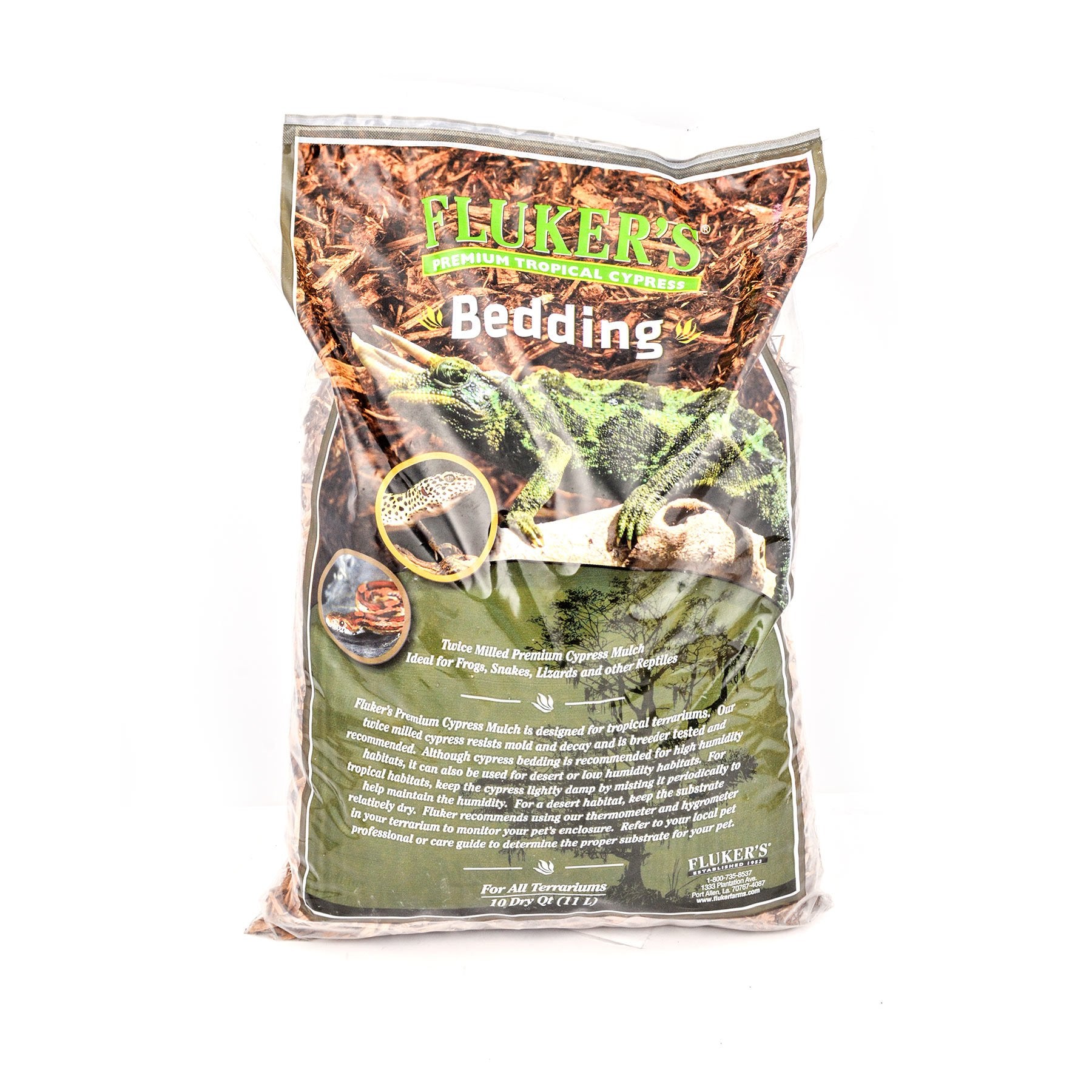 Fluker'S Premium Tropical Cypress Bedding For Reptile, 10 Quart, Brown
