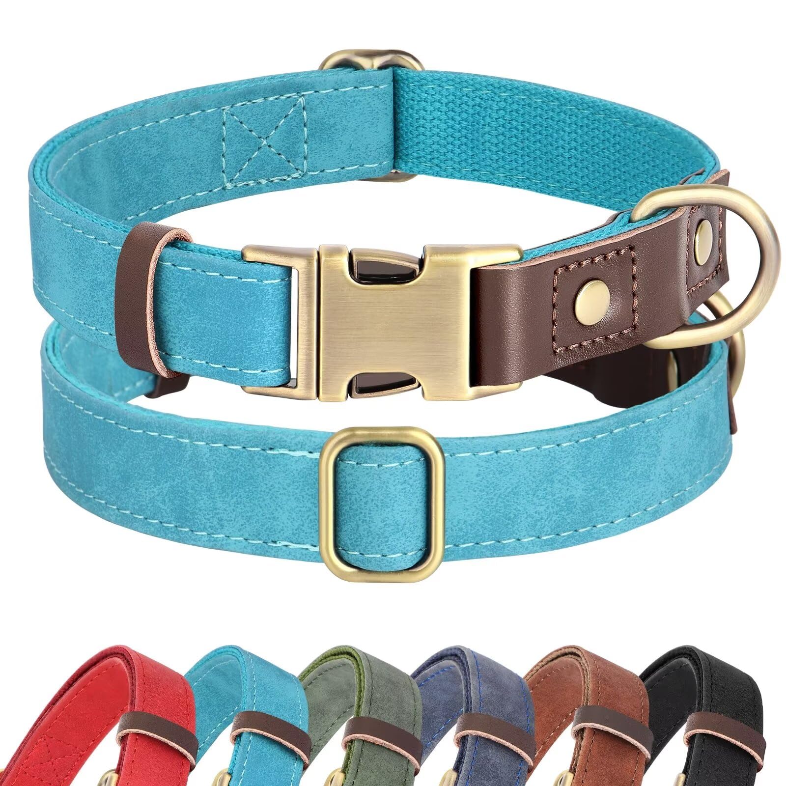 Didog Soft Padded Leather Dog Collars For Small Dogs, Classic Heavy Duty Dog Collar With Quick Release Metal Buckle, Adjustable 