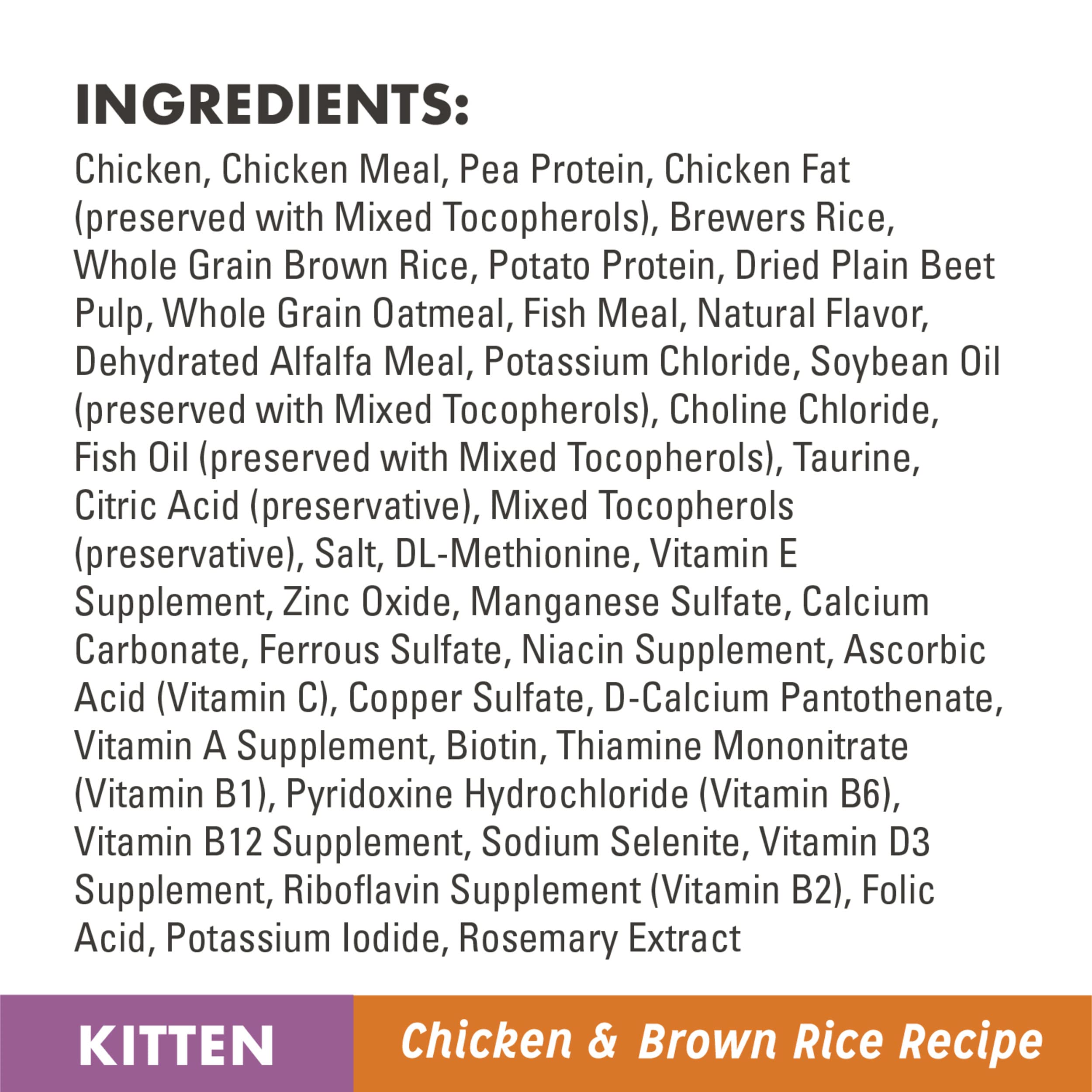 Nutro Wholesome Essentials Natural Dry Kitten Food Chicken & Brown Rice Recipe, 3 lb. Bag