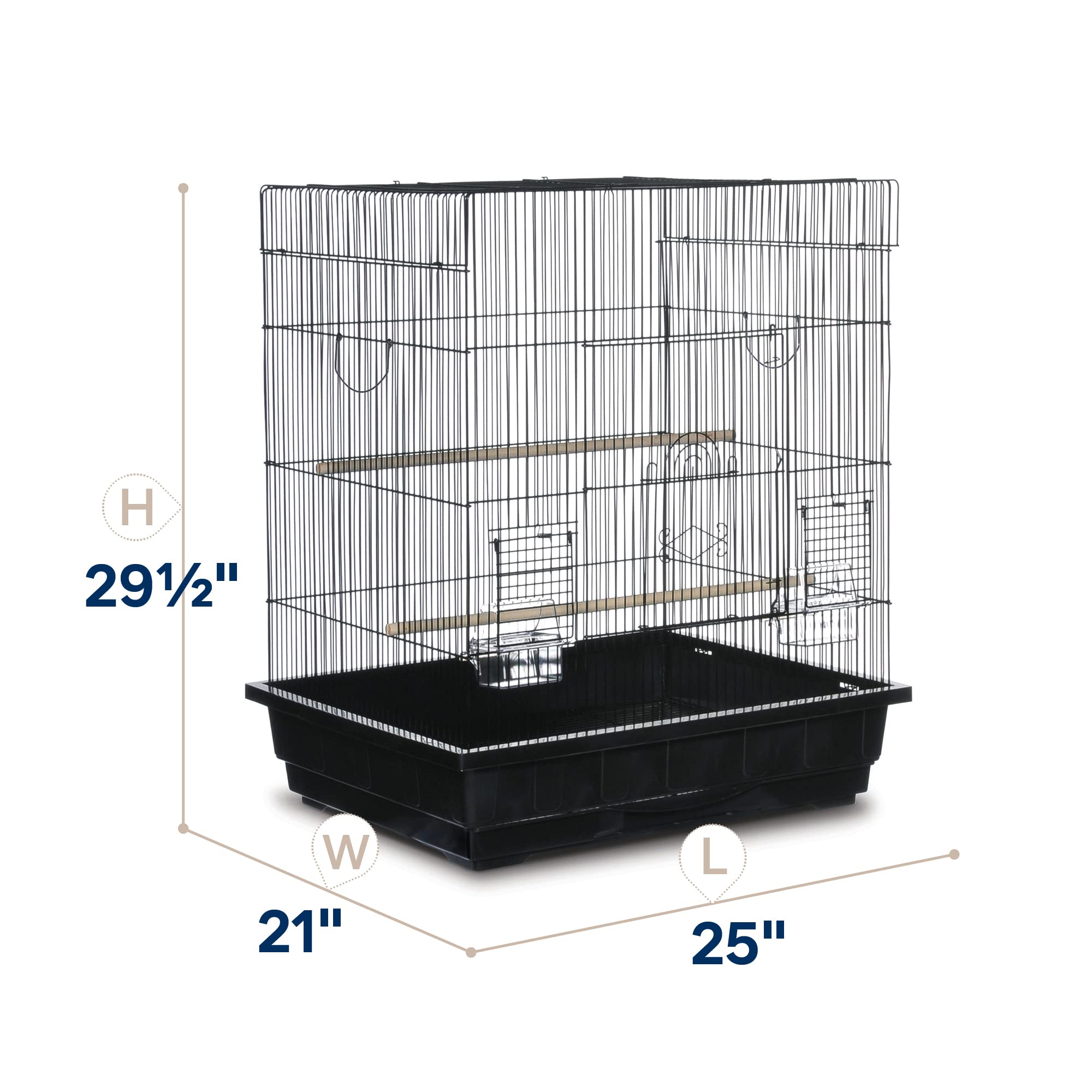 Prevue Pet Products Square Top Parakeet Cage, Black