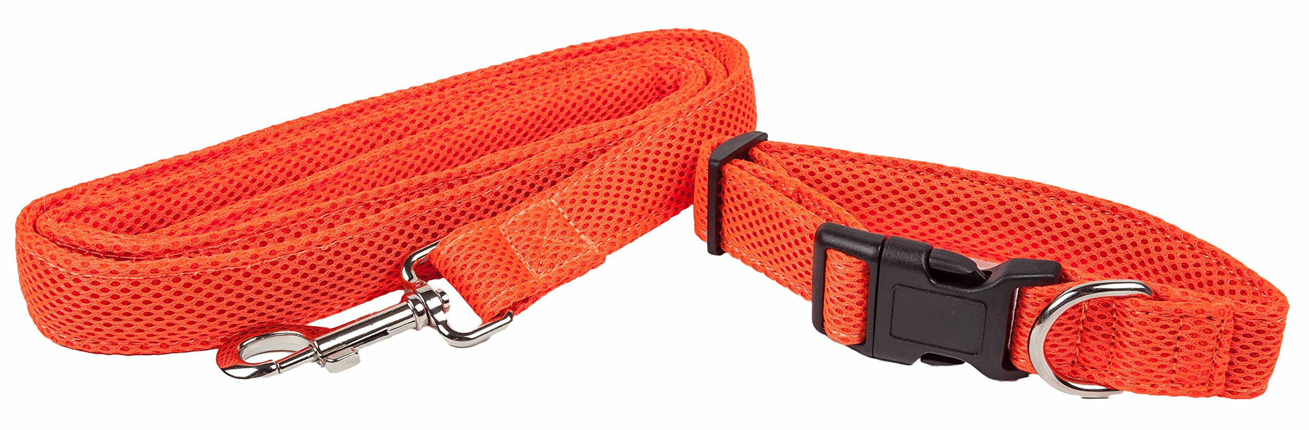 Pet Life ® 'Aero Mesh' 360 Degree Dual Sided Comfortable And Breathable Adjustable Fashion Mesh Dog Collar And Dog Leash For Small Medium And Large Dogs