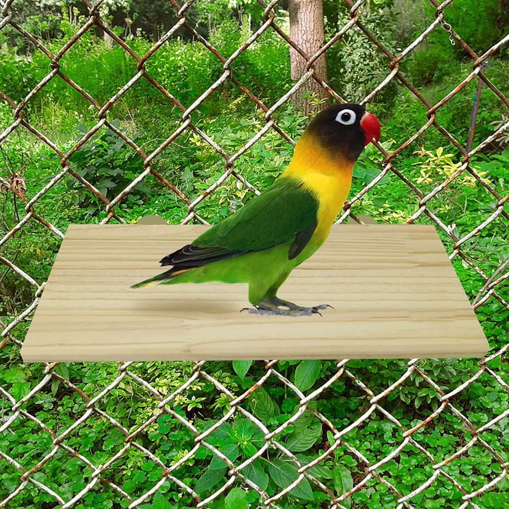 CoscosX 3Pcs Wooden Bird Cage Perches - Square Stand Platform for Parakeets - Model JDNHSGTWRB426
