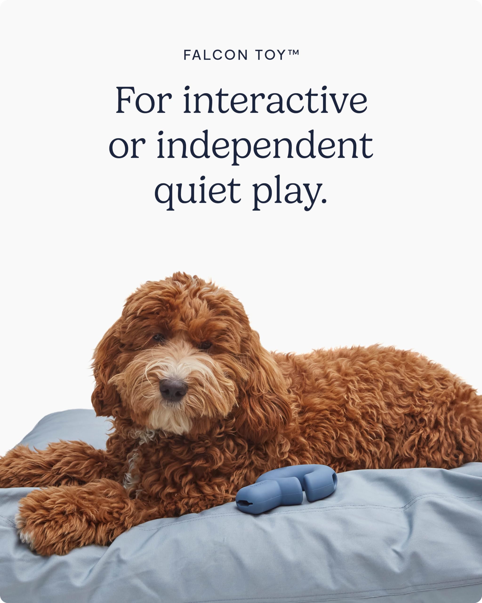 FABLE Falcon Treat Dispensing Dog Toy - Interlocking Design, 2 Cavity Dog Toy Treat Dispenser for Dry Food & Spreads - Interacti