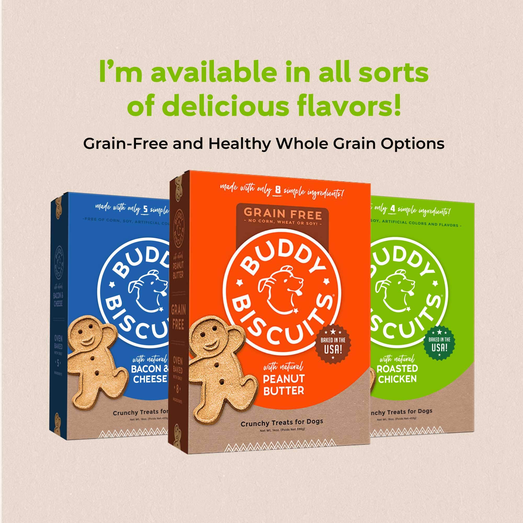 Buddy Biscuits 3.5 lbs. Bag of Crunchy Dog Treats Made with Roasted Chicken