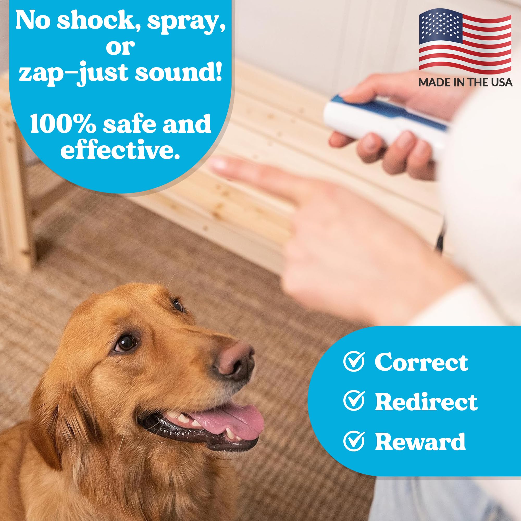 Doggie Don't Sound Only Dog Training Tool - Safe, Non-Shocking Device with Replaceable Batteries for Barking & Jumping, Blue
