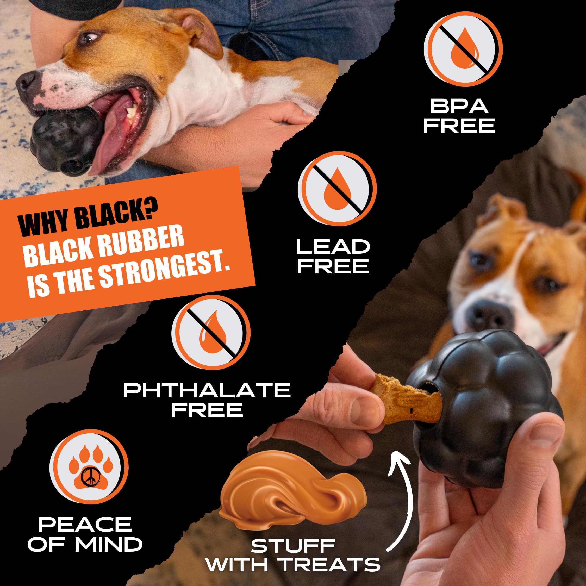 Monster K9 Dog Toys For Aggressive Chewers, Interactive Treat Ball - Virtually Indestructible Dog Toys For Large Dogs, Heavy Dut