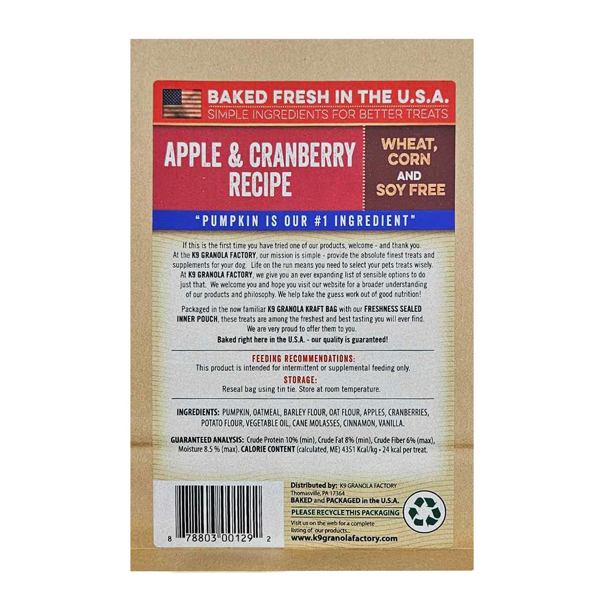 K9 Granola Factory Apple And Cranberry Pumpkin Crunchers, (14Oz) 396G