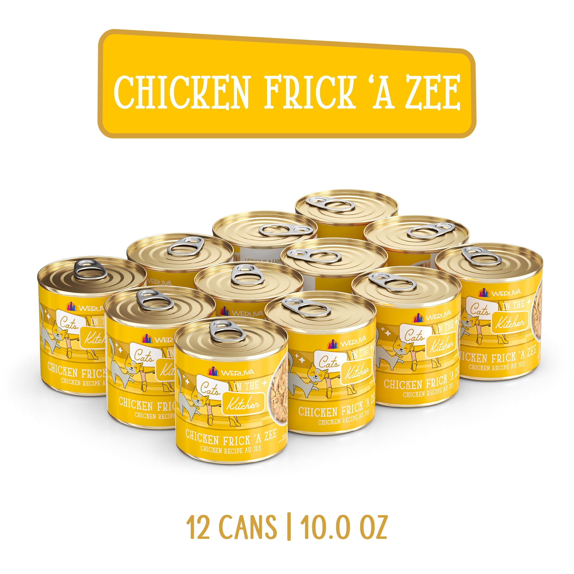 Weruva Cats in The Kitchen, Chicken Frick A Zee Wet Cat Food, 10oz Can (Pack of 12)