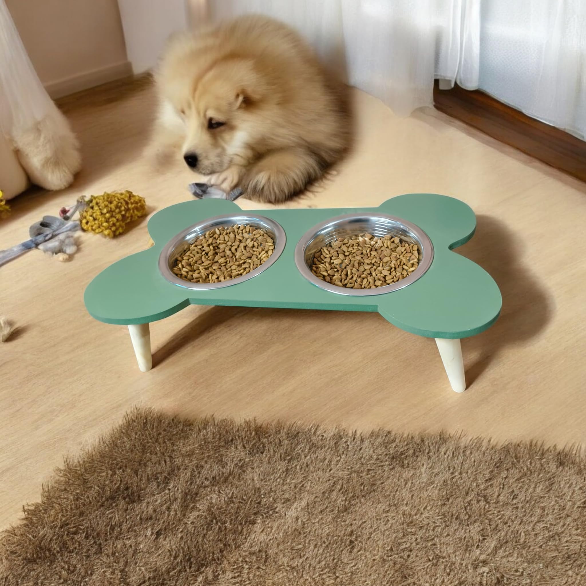 Modern Elevated Pet Feeding Station | Dog Feeding Stand | Elevated Dog Bowl Stand | Stainless Steel Dog Bowls With Stand | Dog F