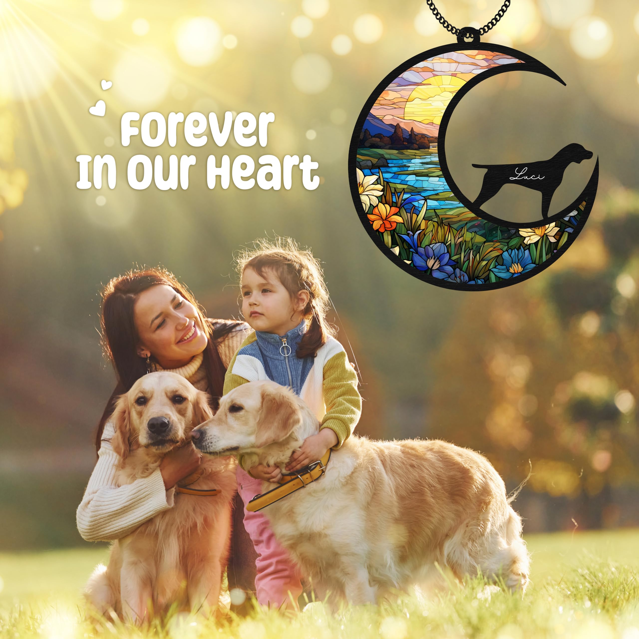 6'' Pointer Dog Memorial Suncatcher Personalized Name Dog Breed Pet Ornament Window Car Hanging Sympathy Gift For Loss Of Pet Pa