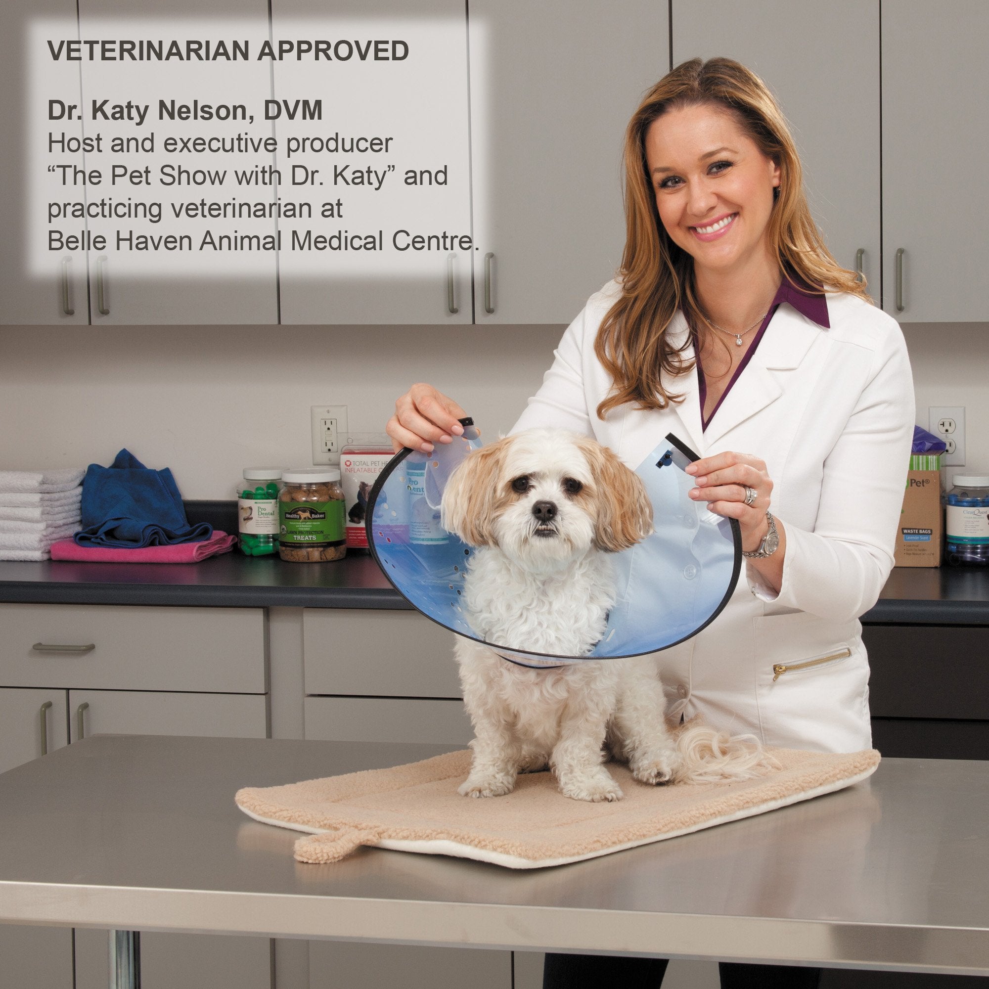 Total Pet Health Elizabethan Collars — Durable Plastic Collars That Keep Pets From Licking Wounded Areas - Large, Clear