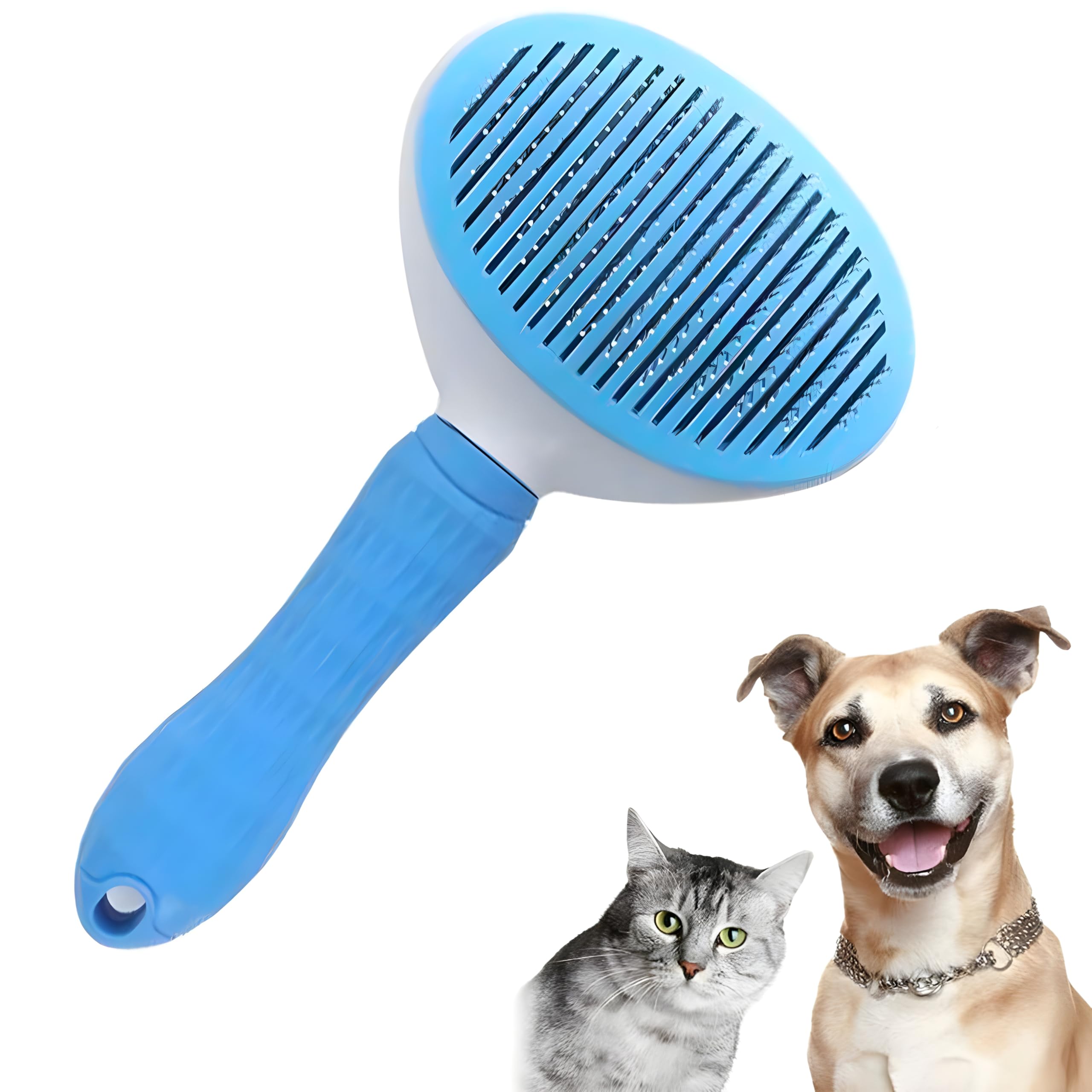 Vyatirang Pet Hair Comb Brush, Cat Brush For Shedding Self Cleaning Slicker Brush Pet Grooming Brush Cat Deshedding Brush For In