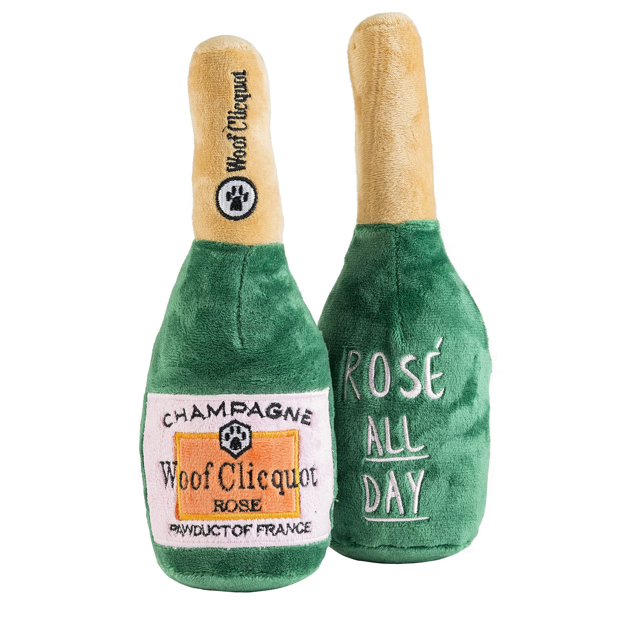 Haute Diggity Dog Woof Clicquot Rose', Plush Designer Dog Toys With Interactive Squeaker, Stimulating Pet Enrichment, Machine-Wa