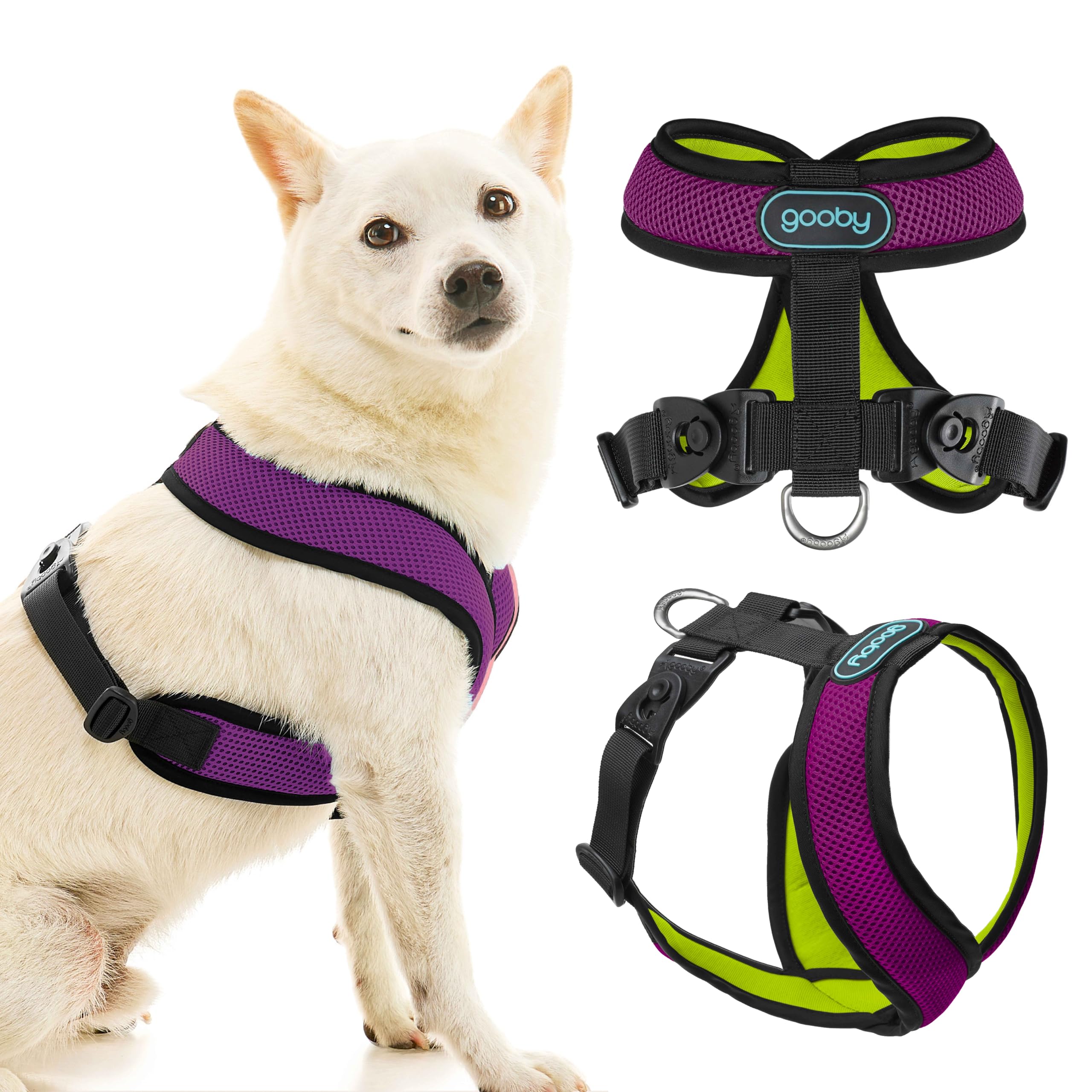 Gooby Comfort X Harness Dual Snap Mesh In Dog Harness - Violet, Medium