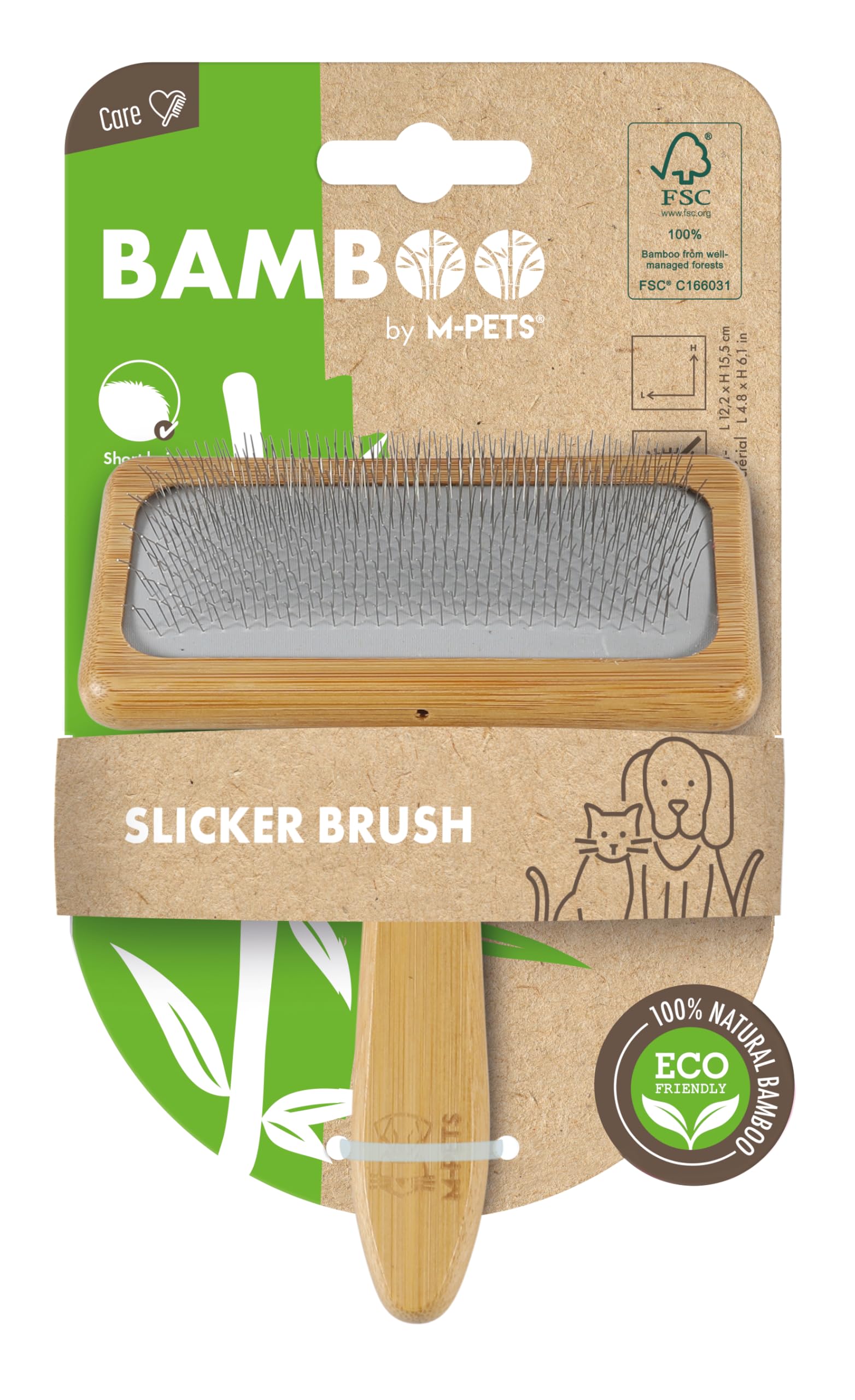 MPets Bamboo Slicker Brush L