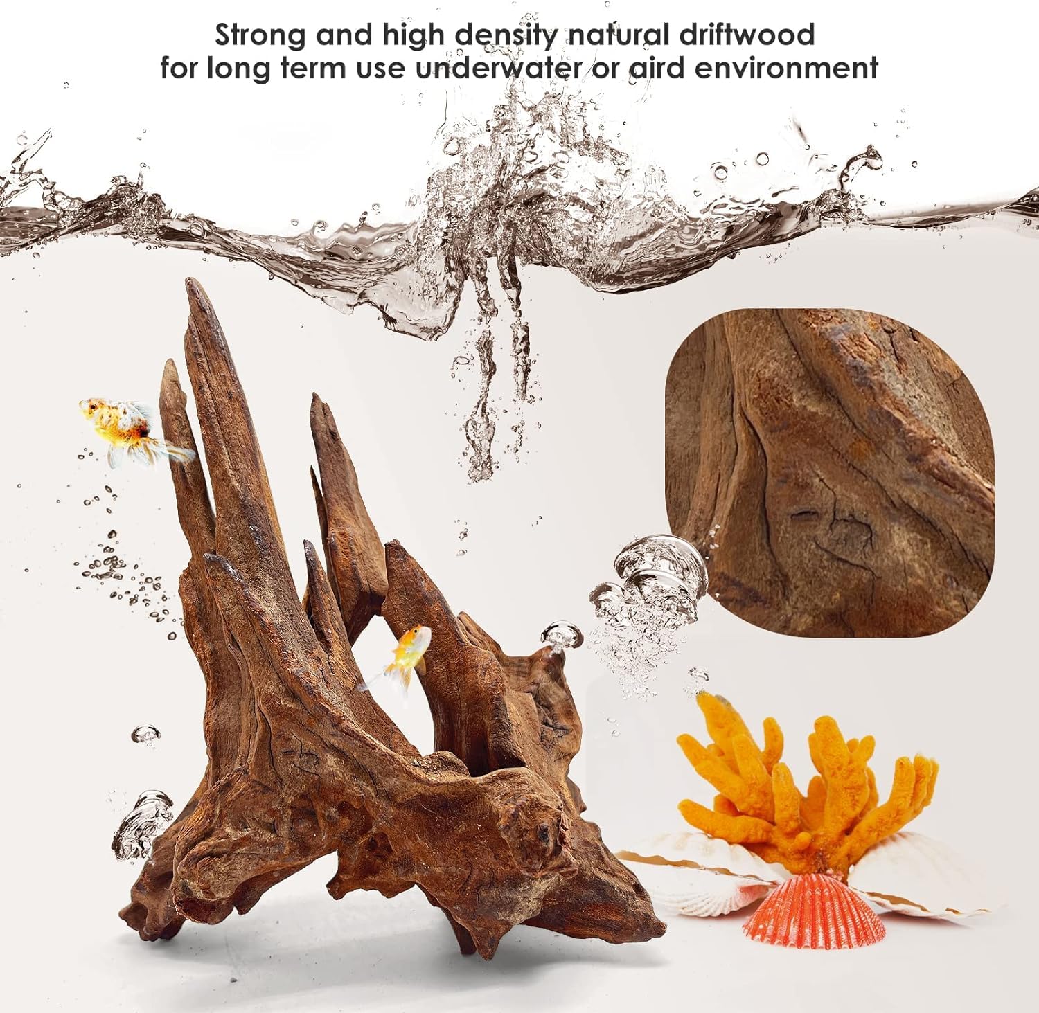 Jorewood Natural Large Aquarium Driftwood for Fish Tanks & Reptile Terrariums - Safe Fish Tank Decorations, Unique Twisted Branc