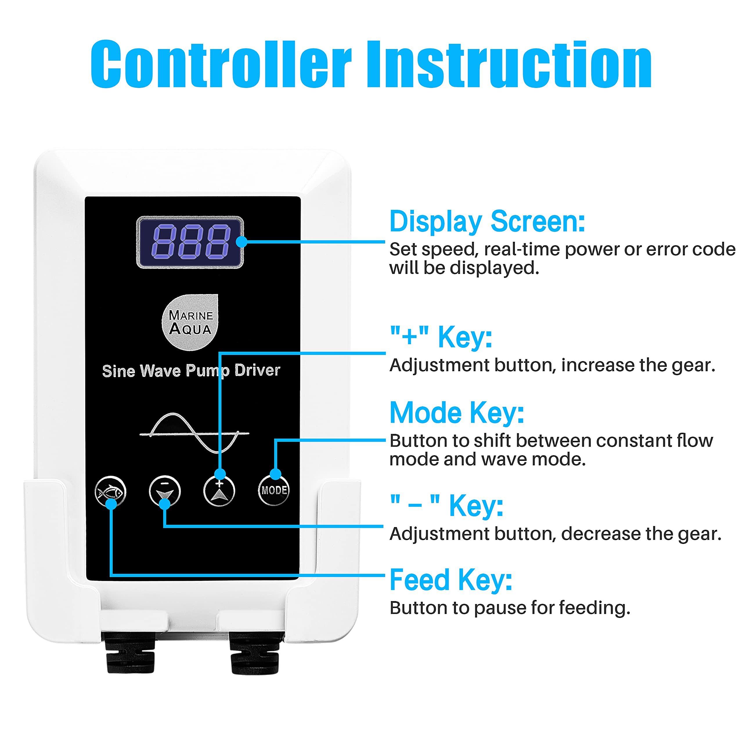 Orlushy Dc-12000 Controllable Dc Aquarium Pump 80W 3100Gph-Marine Wavemaker Return Pump With Sine Wave Controller For Salt/Freshwater Fish Reef Tank Sump Circulation