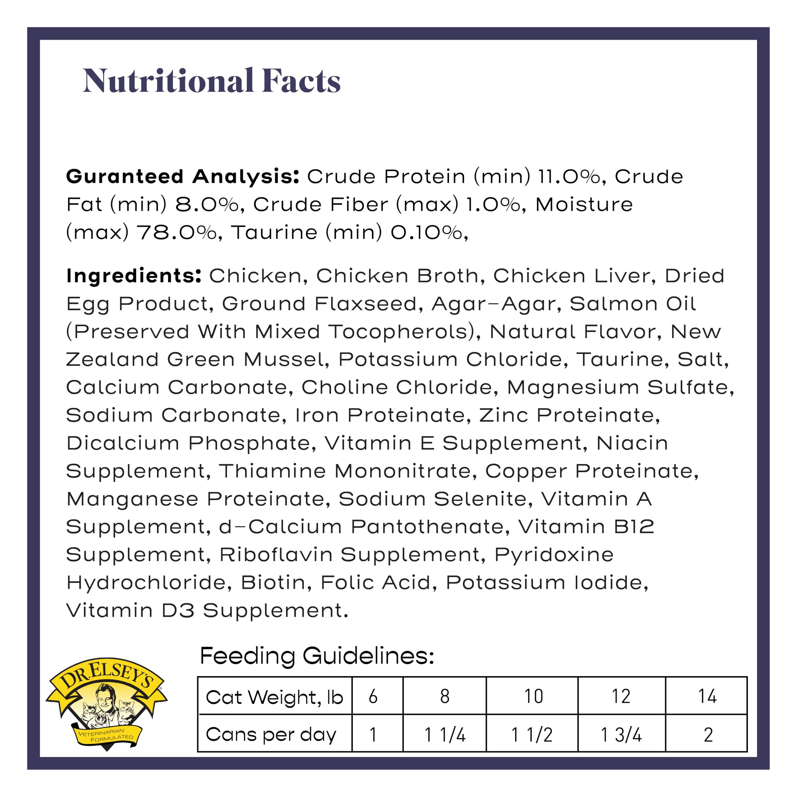 Dr. Elseys cleanprotein Chicken Recipe Wet Cat Food, 2.75 oz Can (Case of 24)