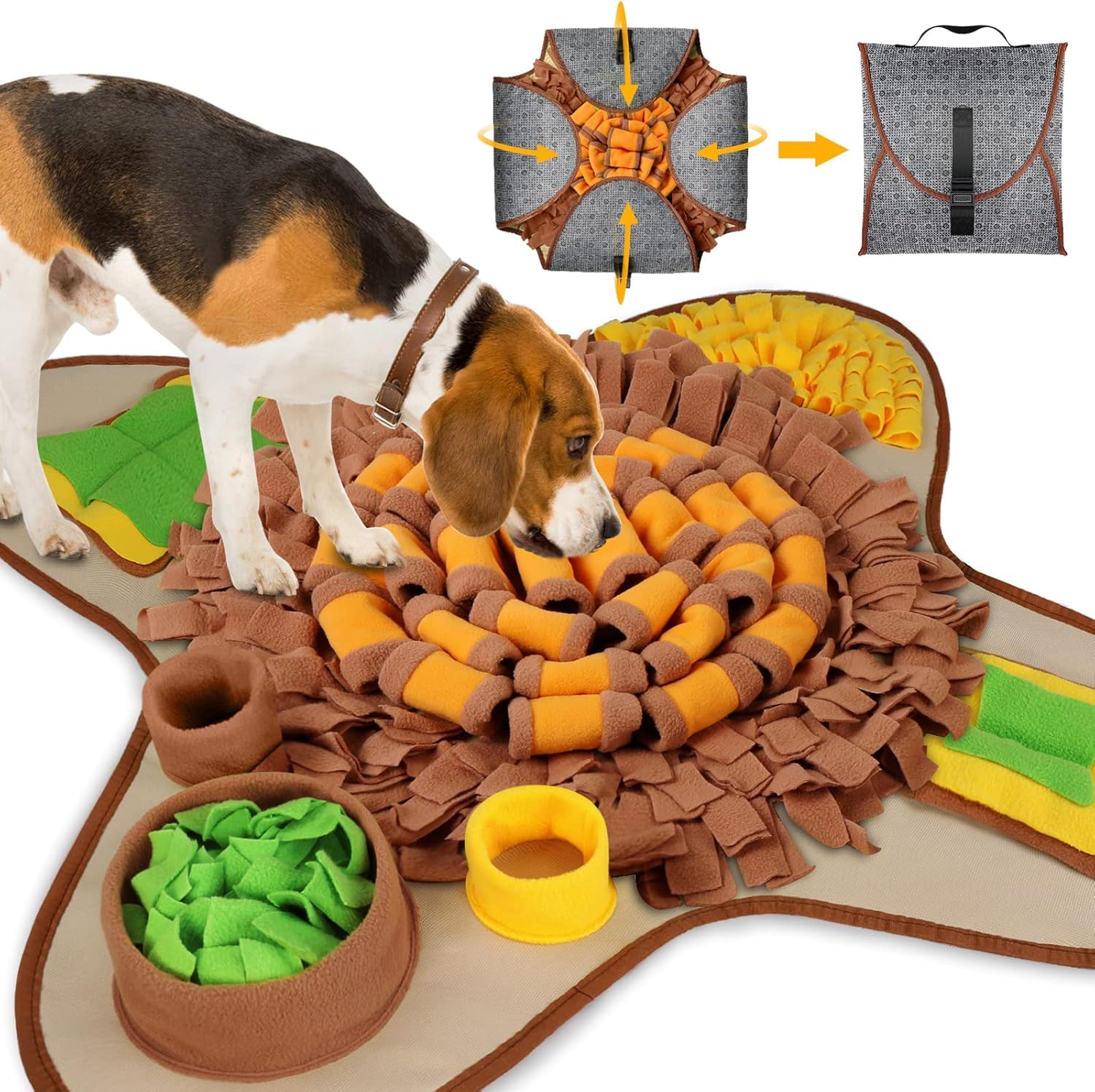 HOPET Snuffle Mat for Dogs Large Breed,Interactive Sniff Feeding Training Mat for Puppy Slow Feeder, Mental Stimulation & Slow F