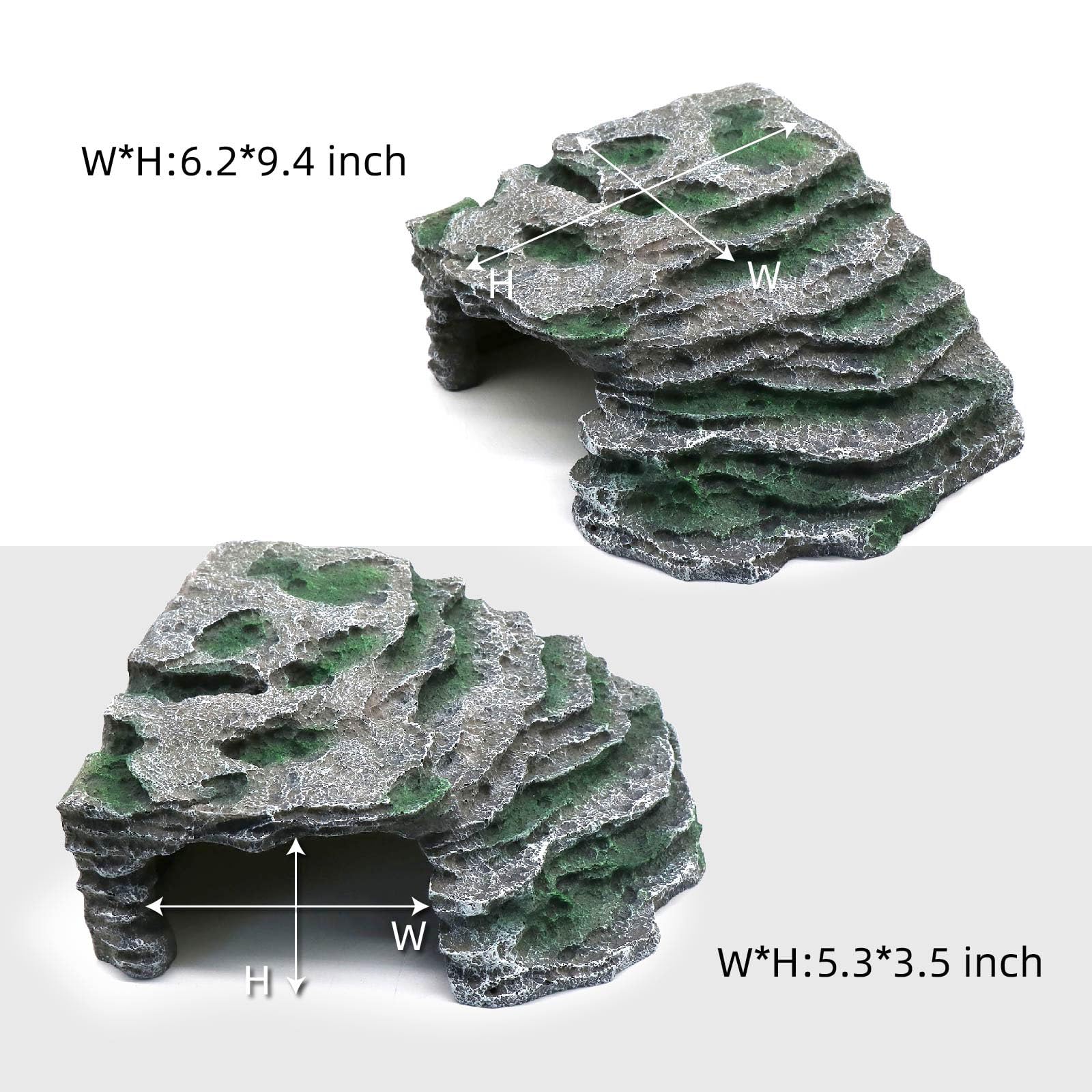 Large Reptile Hide Shale Scape Step Ledge, Reptile Cave Hideout, Bearded Dragons Accessories, Basking Rocks for Bearded Dragons