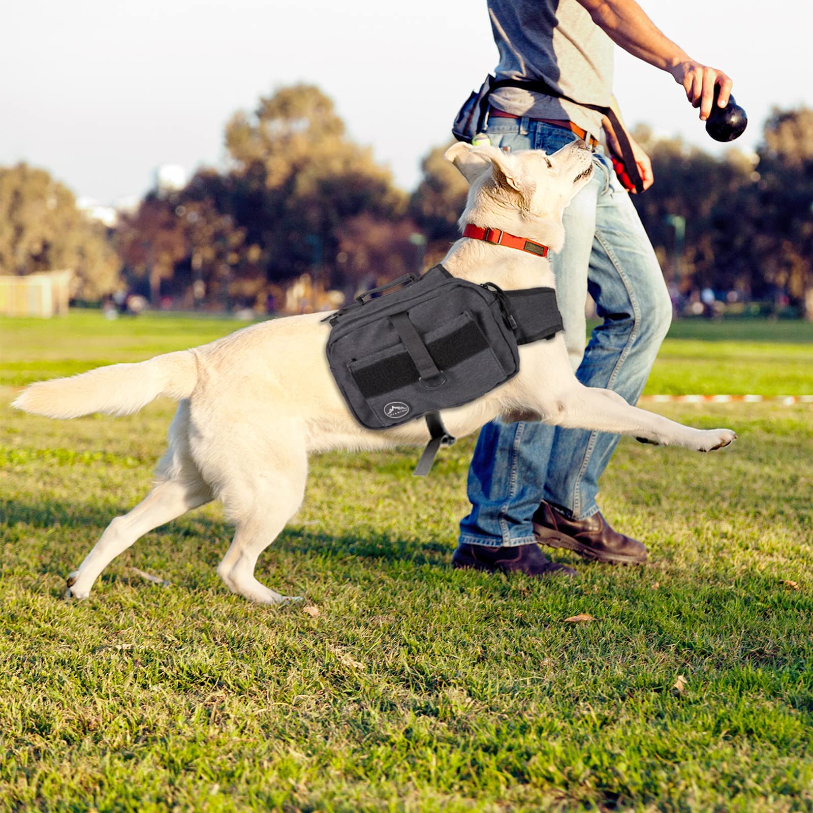 Himal Outdoors Dog Backpack, Dog Hiking Backpack, Hound Saddle Bag for Medium & Large Dog with Side Pockets & Adjustable Strap,