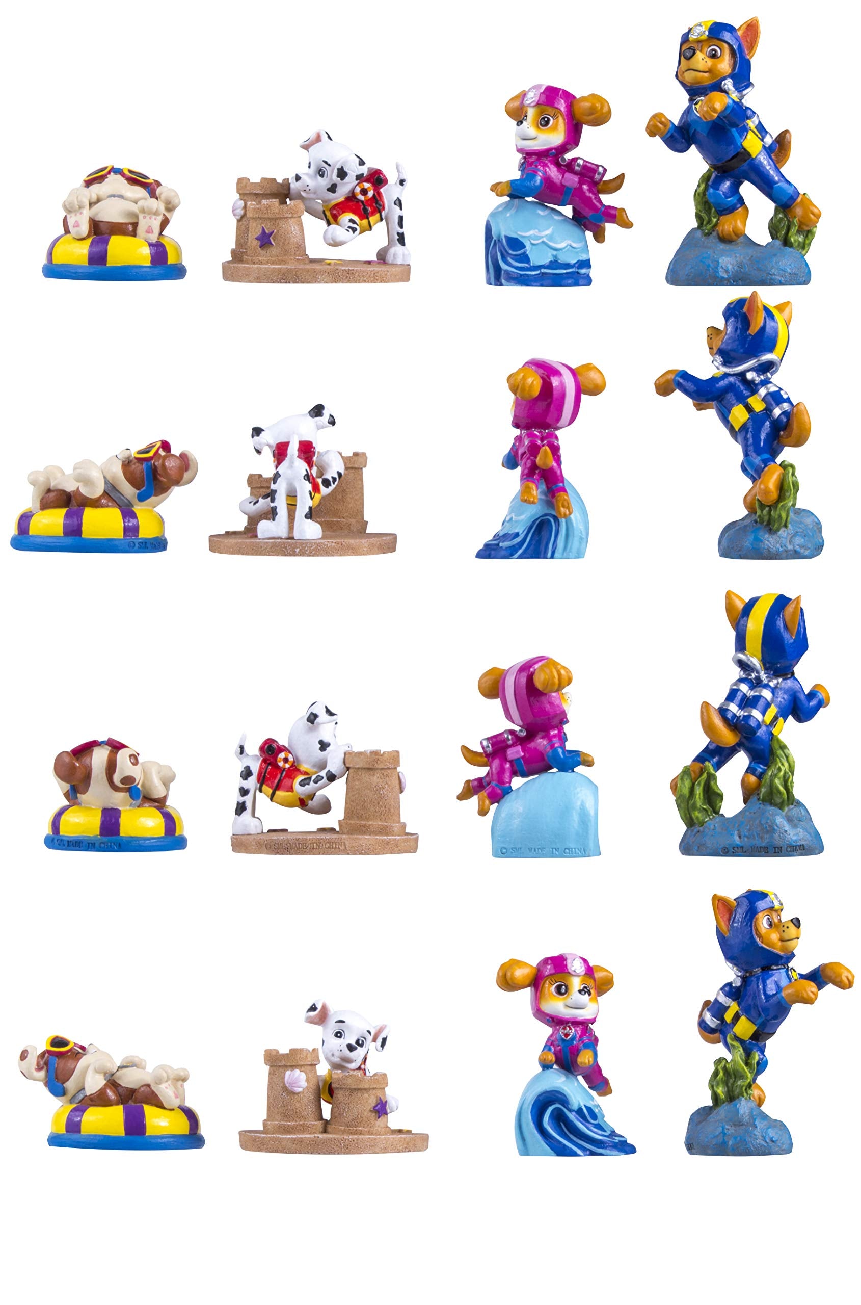 Penn-Plax Paw Patrol Aquarium Ornament Bundle - 4 Resin Mini Figures for Freshwater & Saltwater - Chase, Marshall, Rubble, Skye - Multicolor
