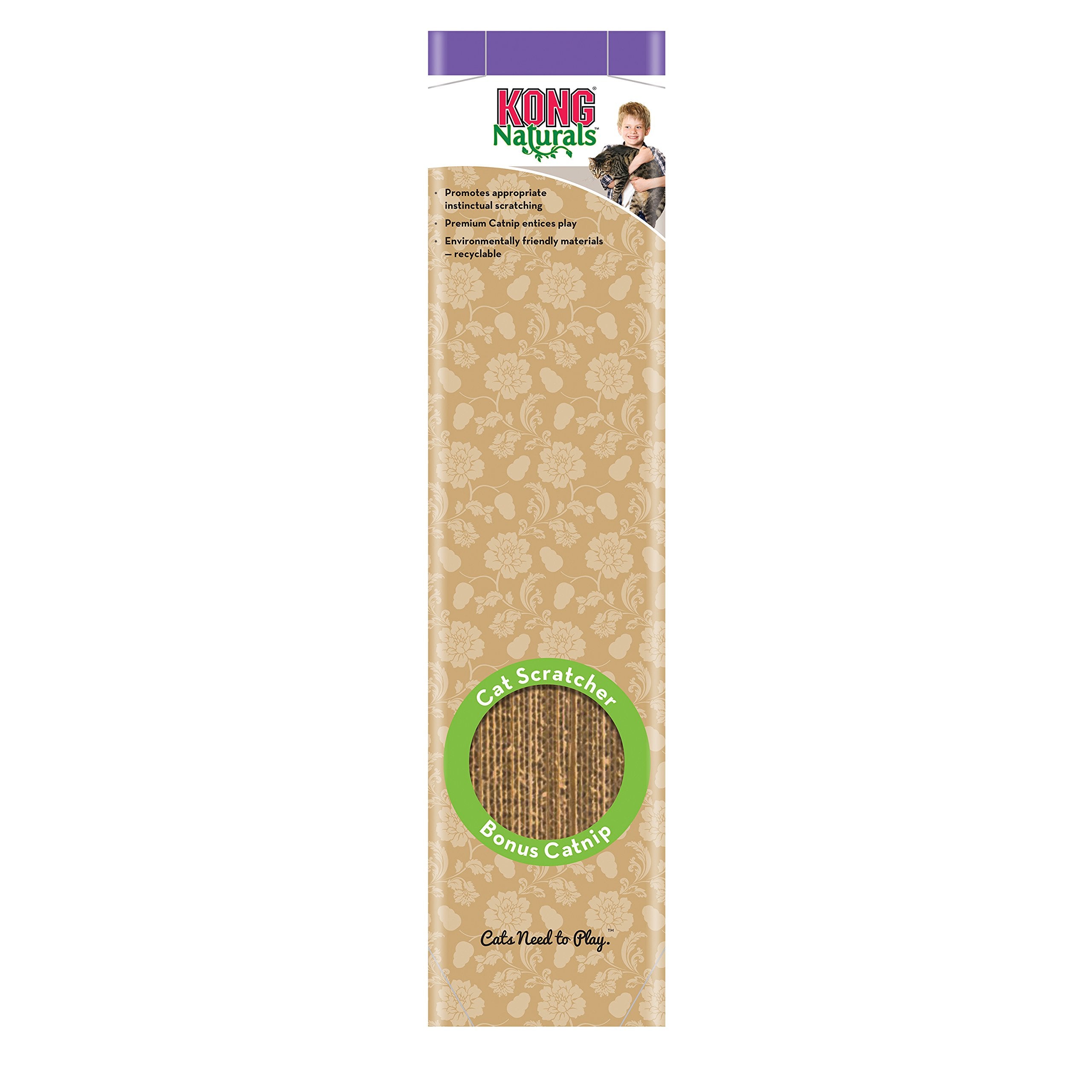 Kong - Naturals Cat Scratcher, Single - Reversible Echo Friendly Material, Premium North American Catnip