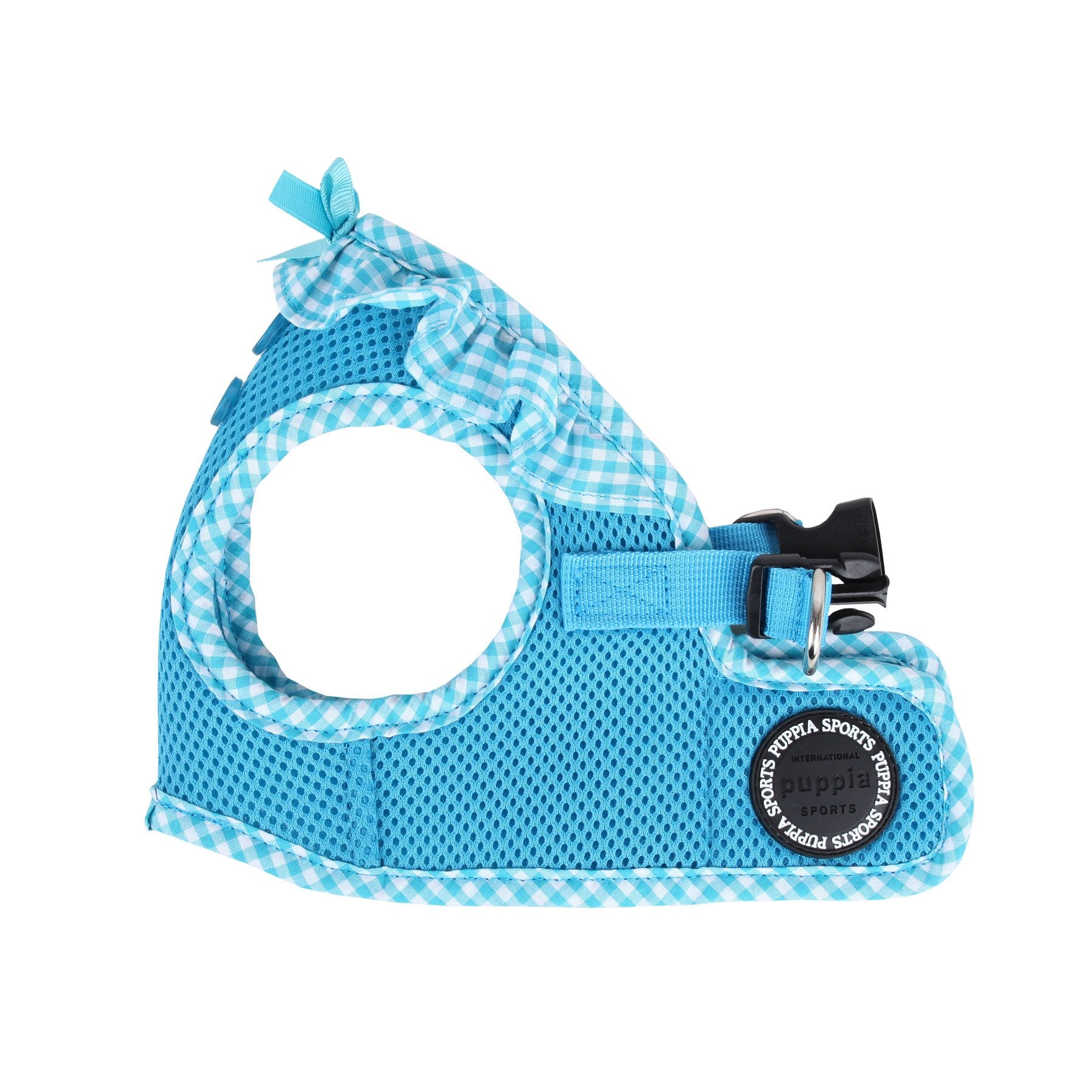 Puppia Vivien Vest Dog Harness Step-in All Season Mesh Cute No Pull No Choke Walking Training for Small Dog, Sky Blue, Large
